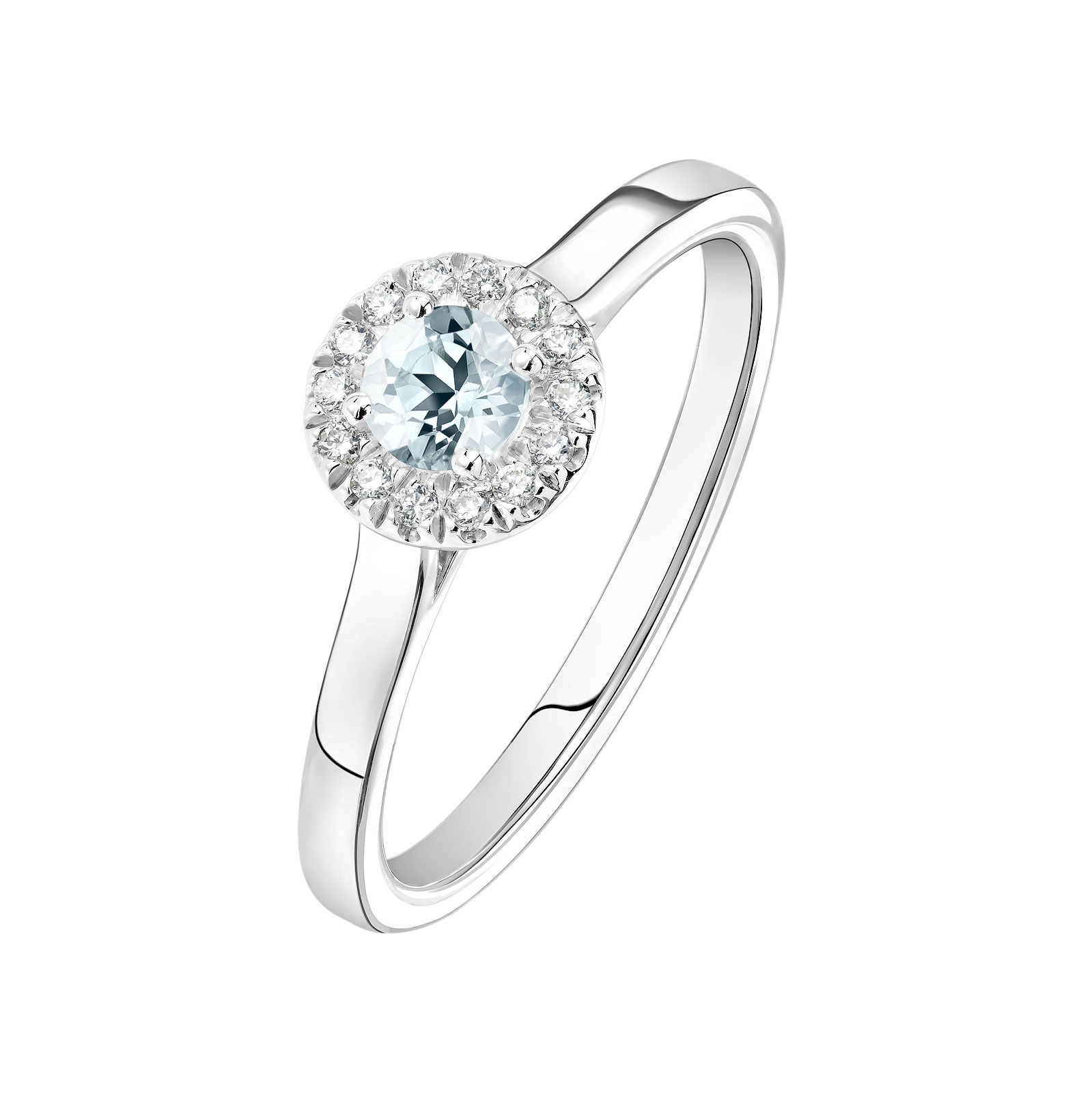 Ring White gold Aquamarine and diamonds Rétromantique S 1
