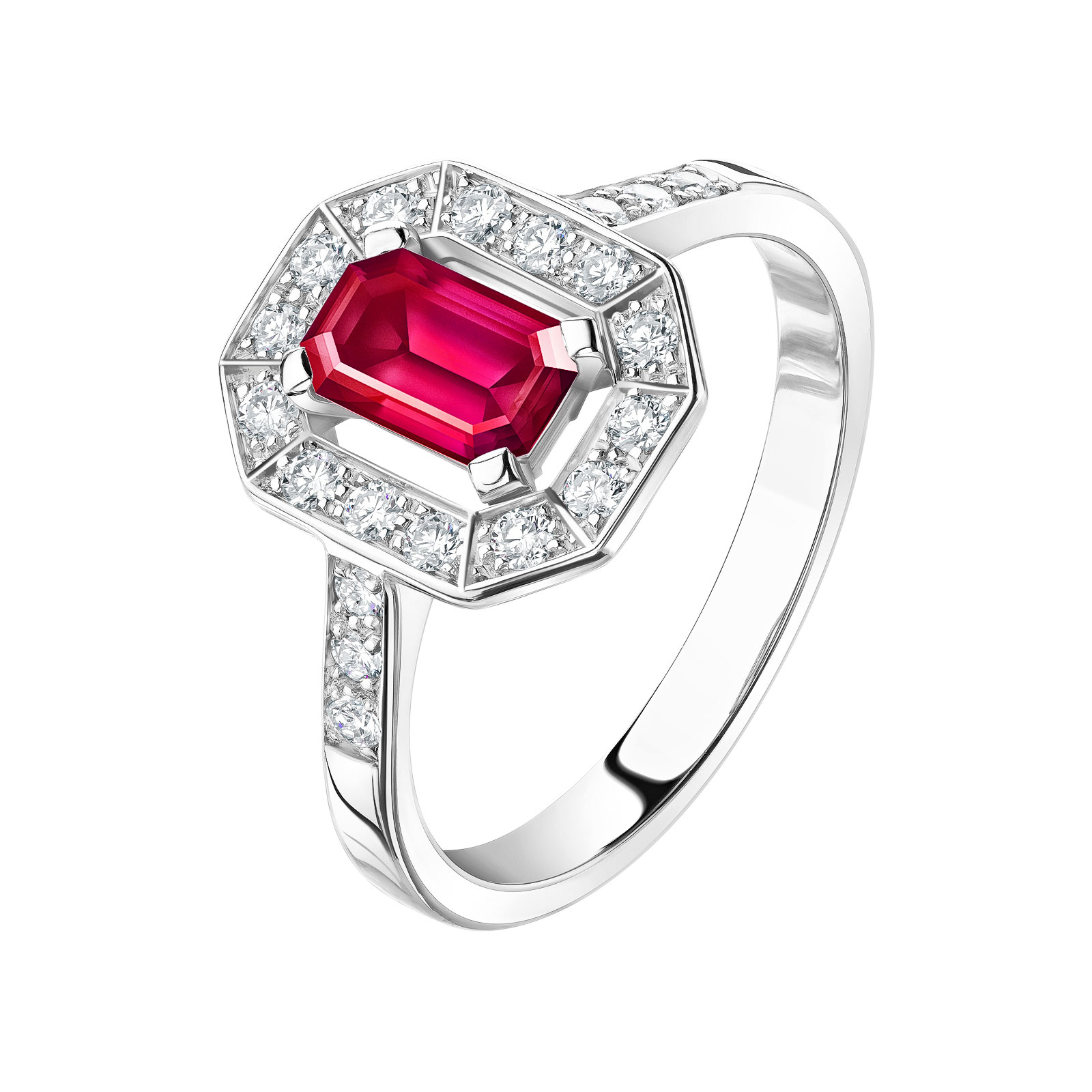 Bague art best sale deco rubis