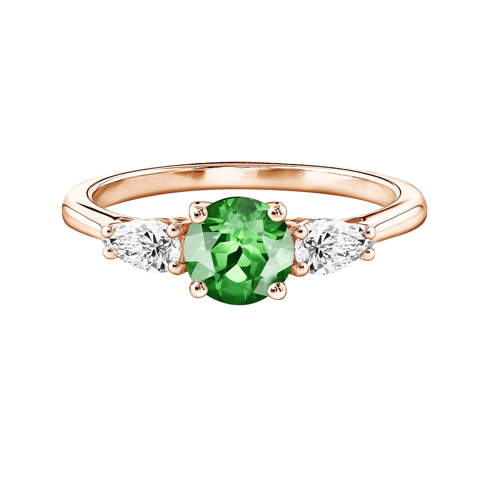 Ring Roségold Tsavorit und diamanten Lady Duo de Poires 1