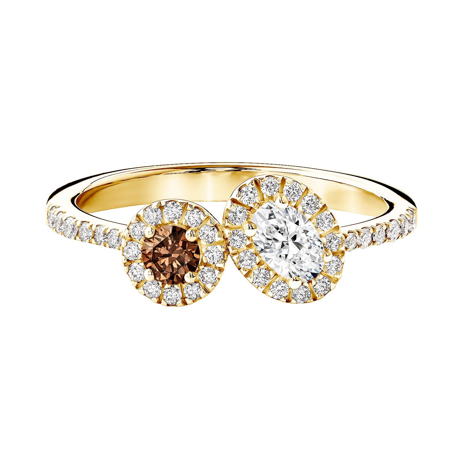 Ring Gelbgold Schokoladendiamant und diamanten AlterEgo Ovale 1