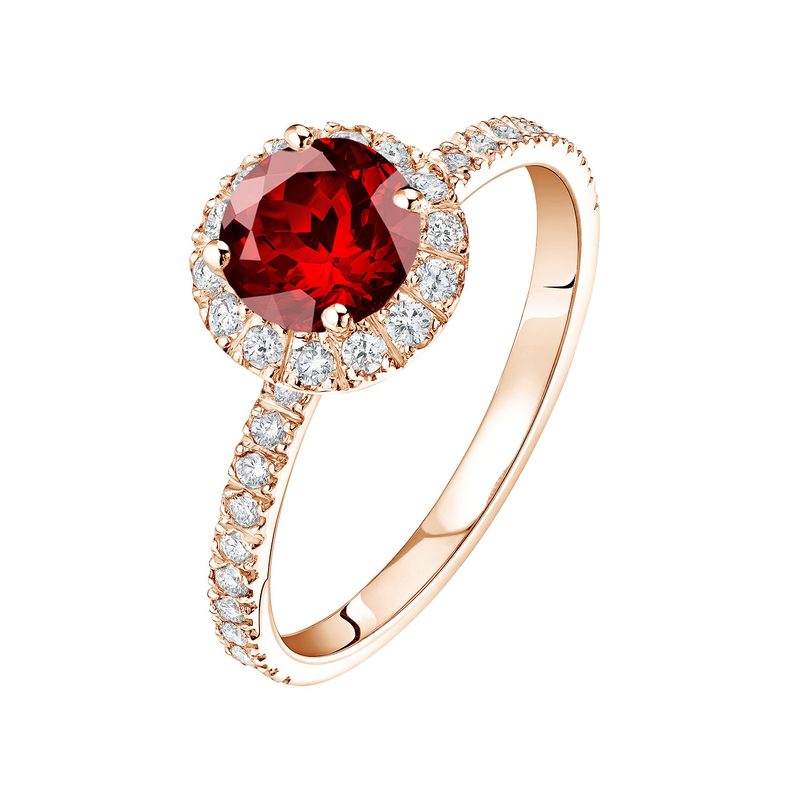 Ring Roségold Granat und diamanten Rétromantique L Pavée 1