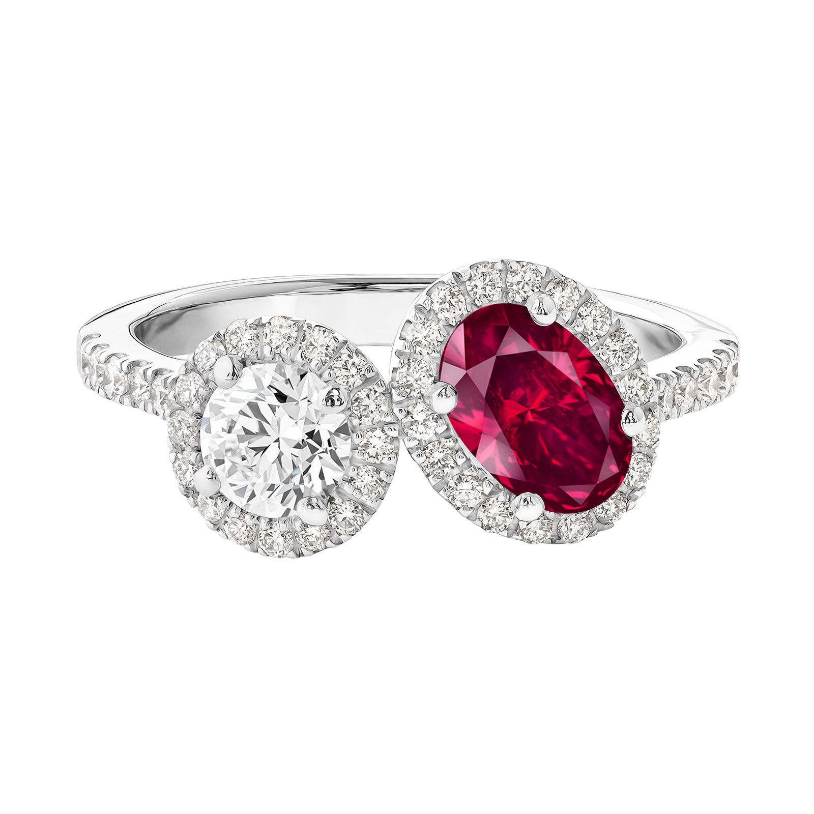 Ring White gold Ruby and diamonds AlterEgo Ovale L 1