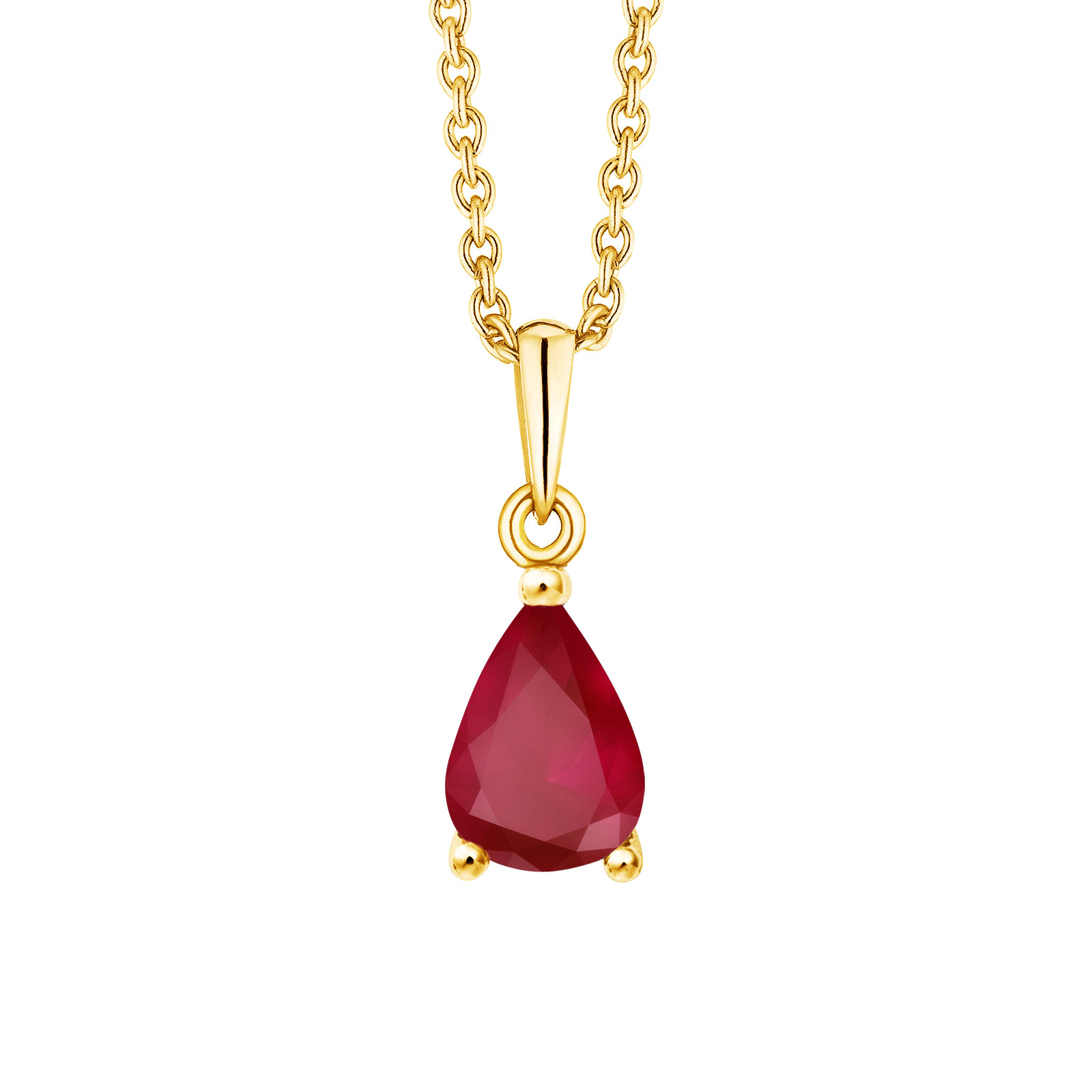 Pendant Yellow gold Ruby Goutte 1