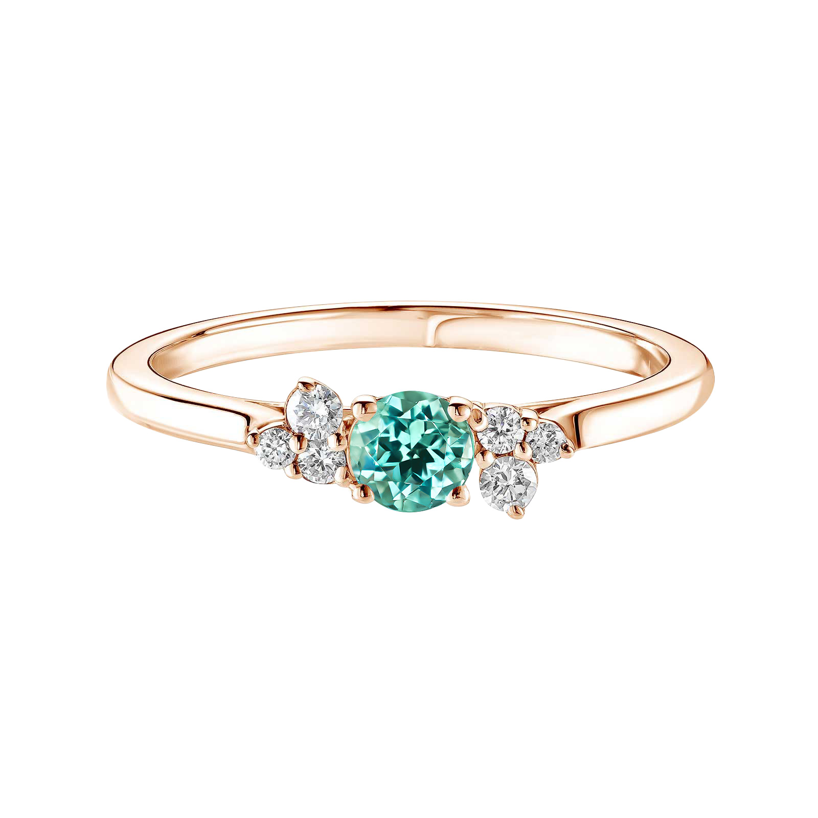 Ring Rose gold Mint tourmaline and diamonds Baby EverBloom 1