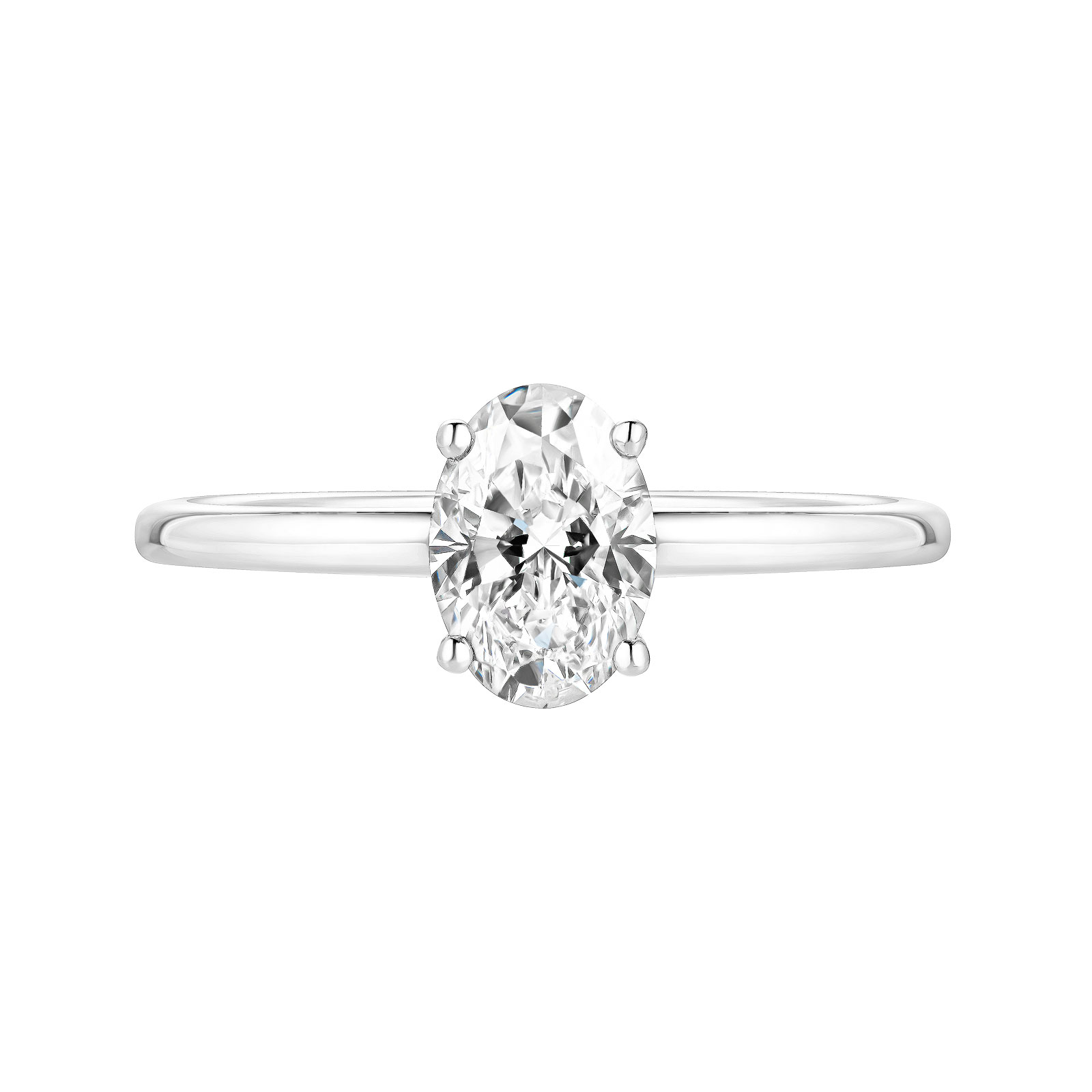 Bague Or blanc Diamant Lady Ovale 1