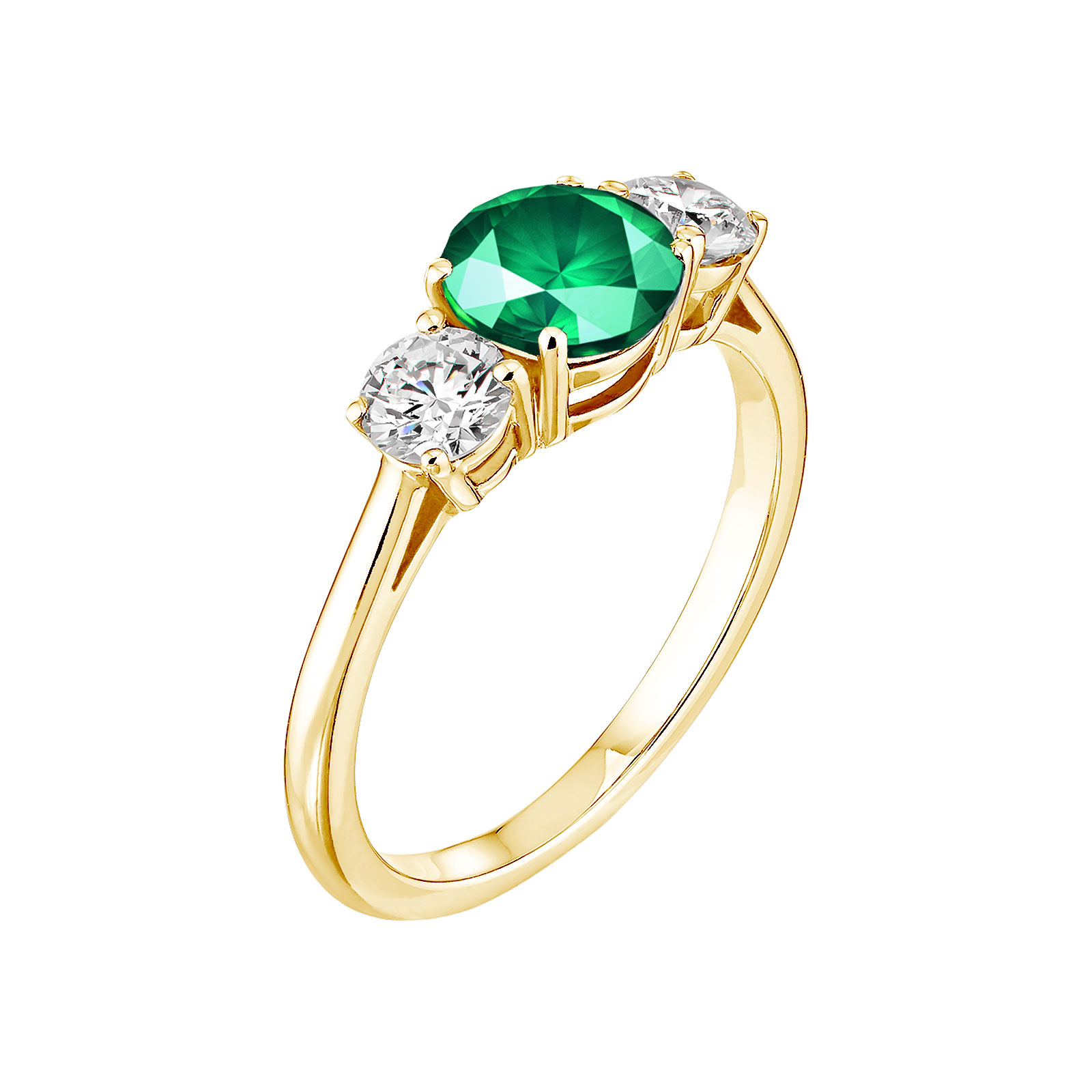 Ring Yellow gold Emerald Lady Duo 1