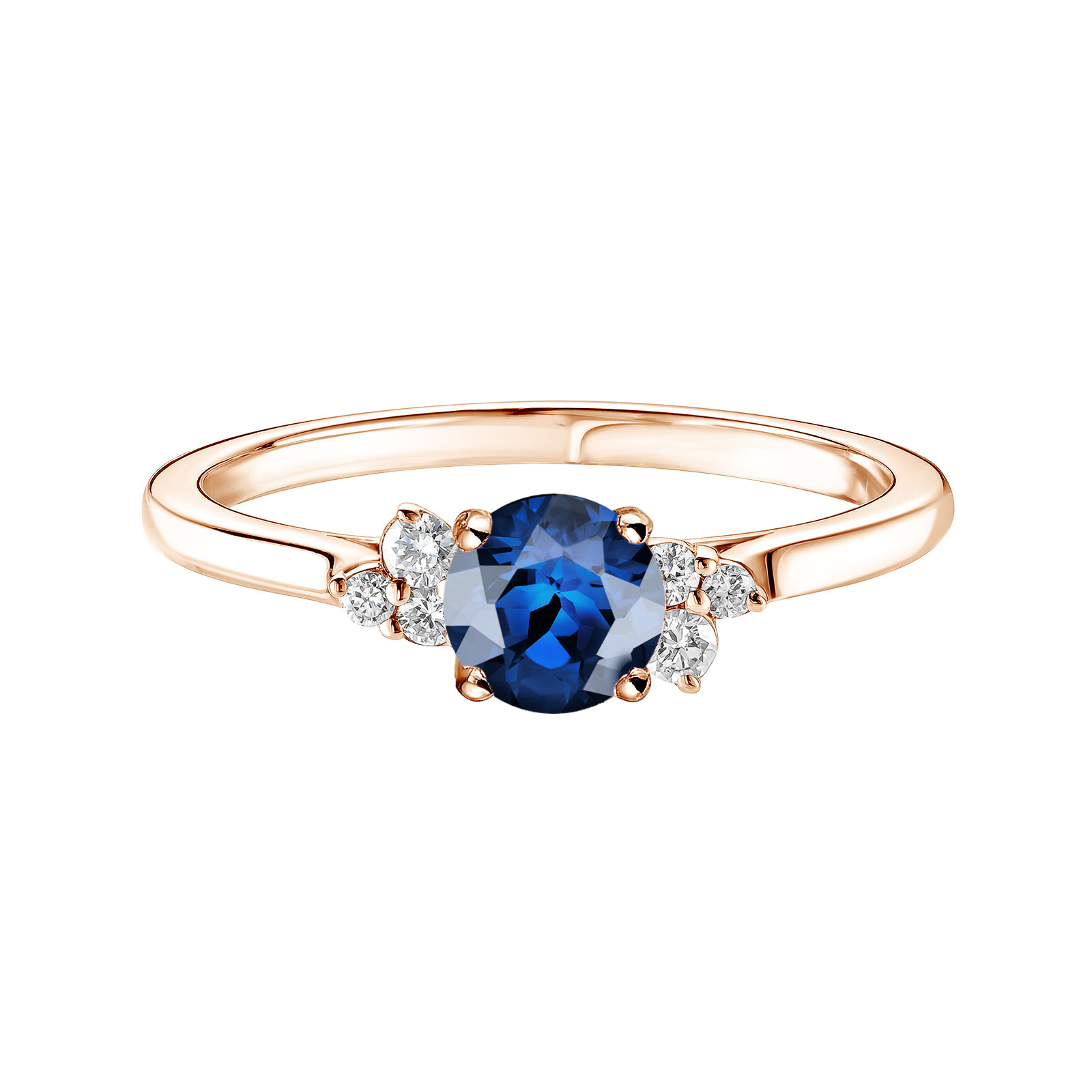 Ring Rose gold Sapphire and diamonds Baby EverBloom 5 mm 1
