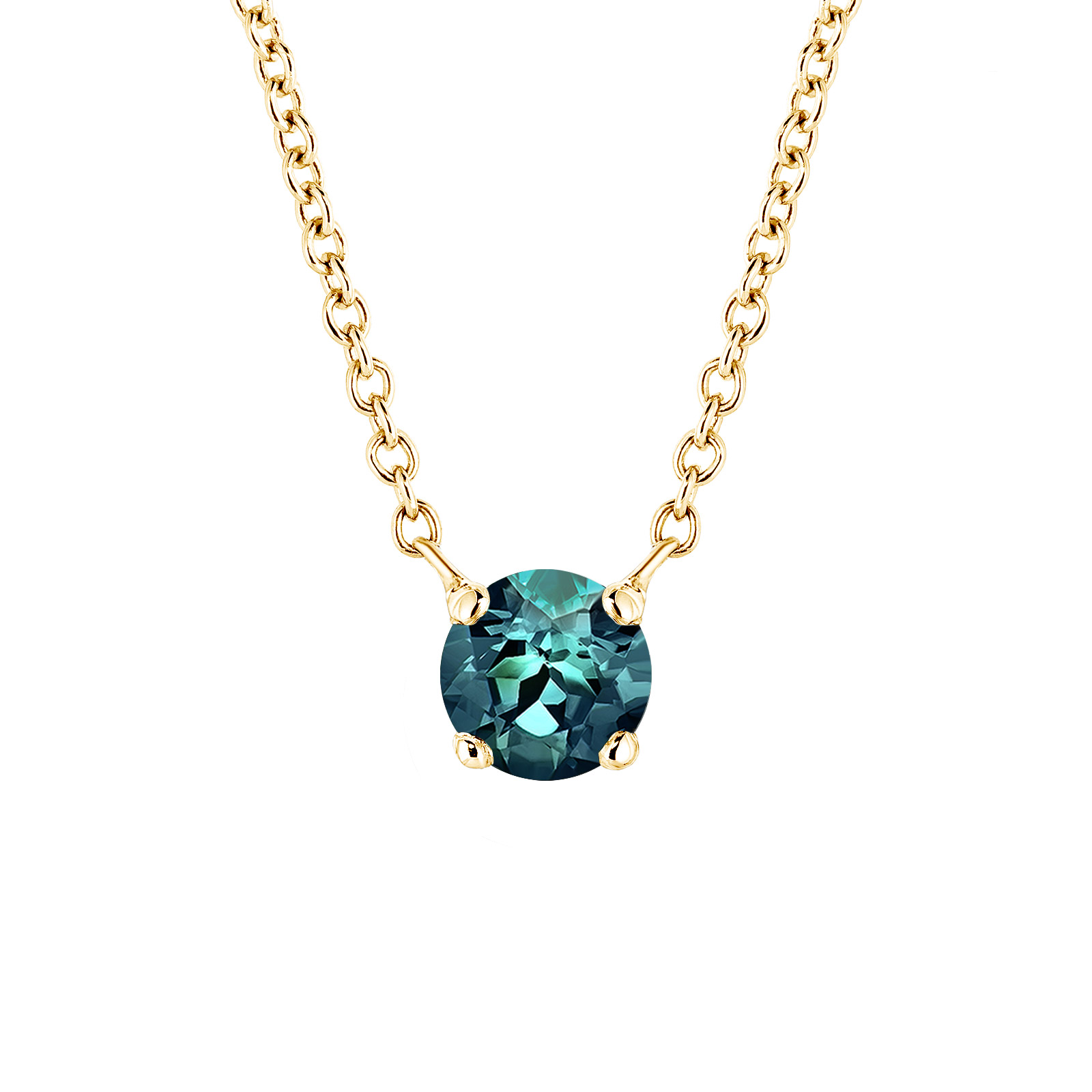 Pendant Yellow gold Teal Sapphire Lady XL 1