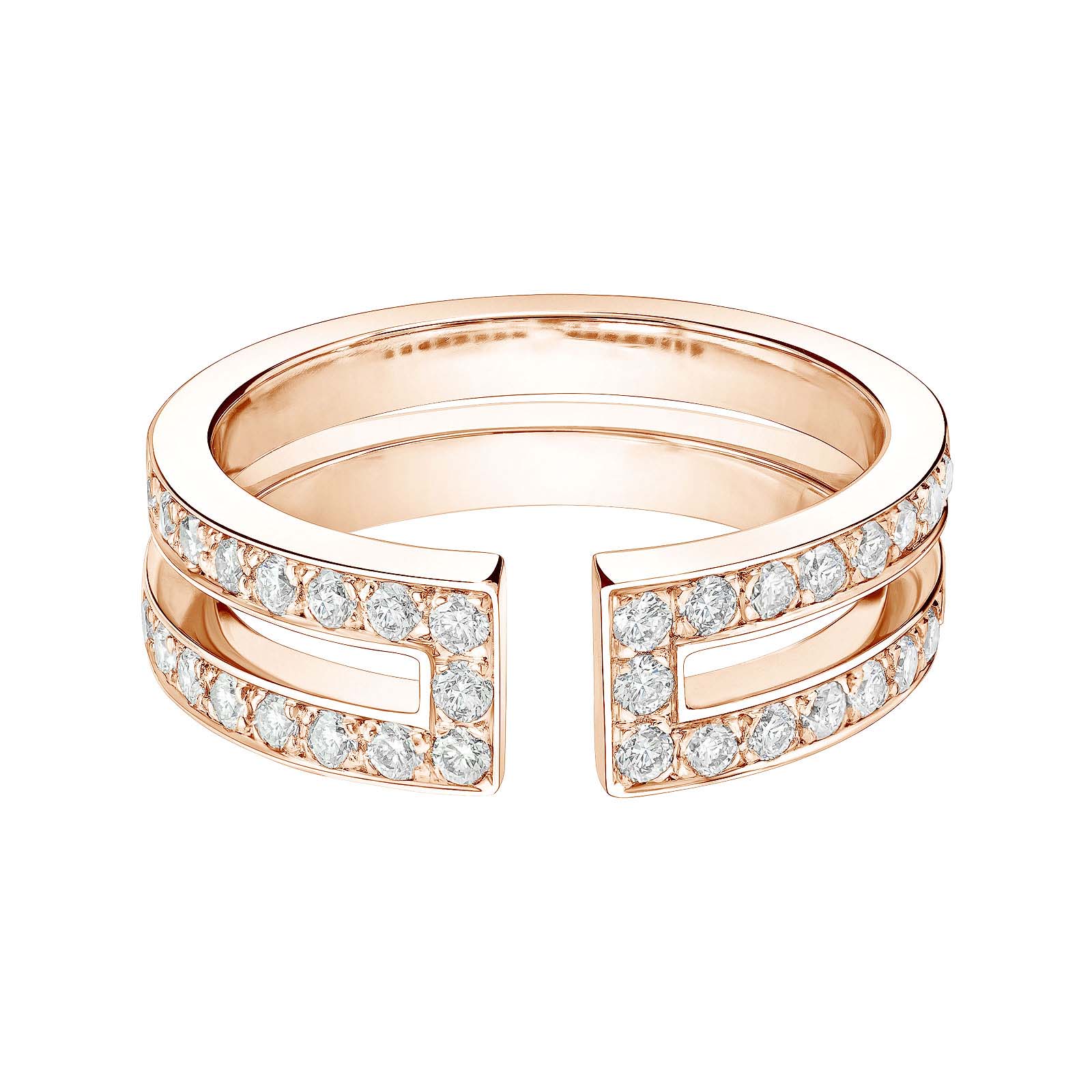 Ring Rose gold Diamond Ariane Pavée 1