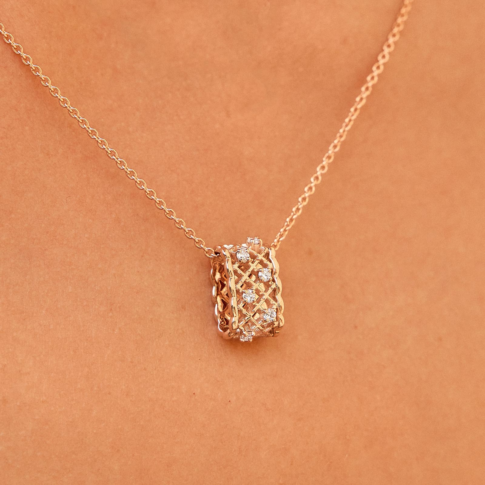 Pendant Rose and yellow gold Diamond RétroMilano 3