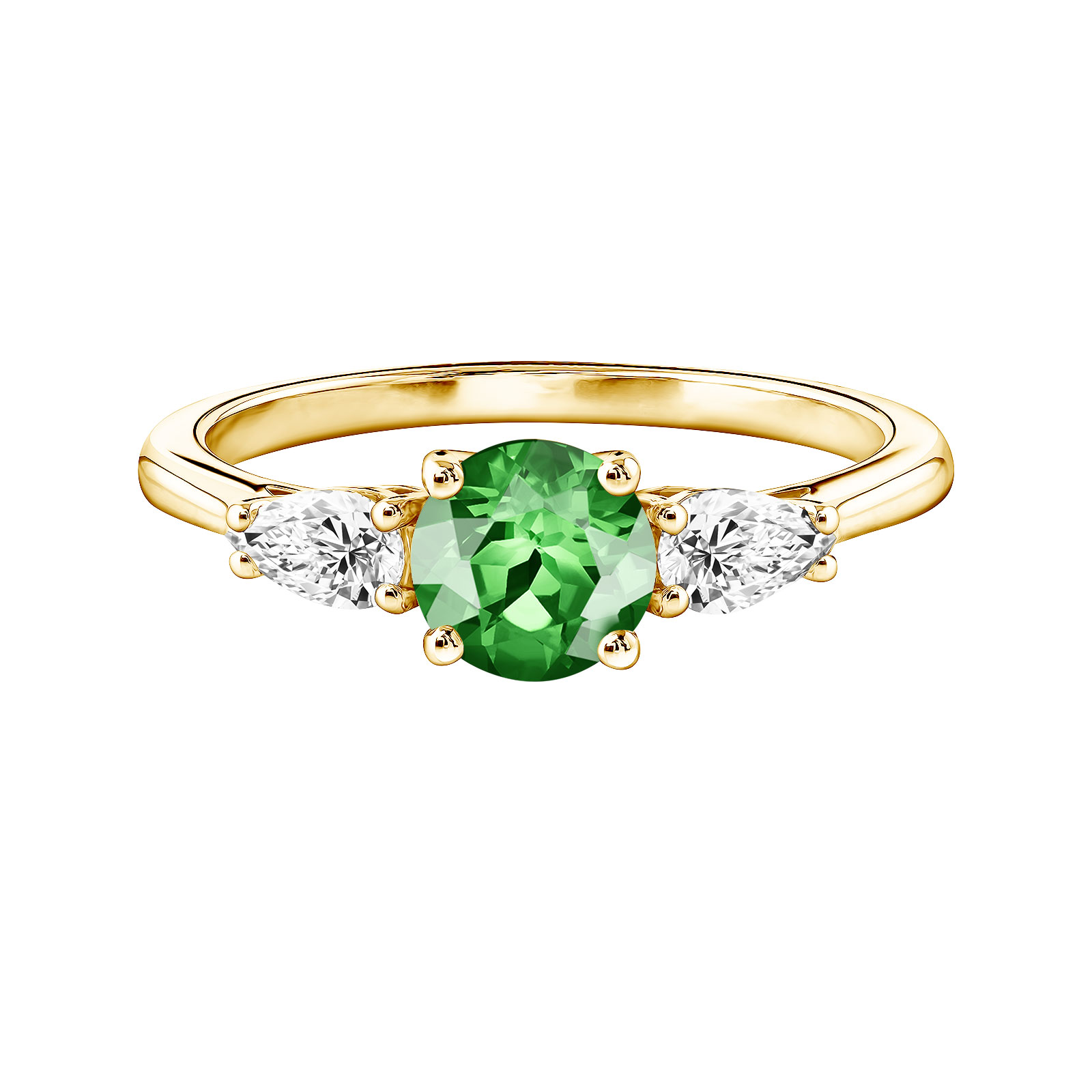 Ring Gelbgold Tsavorit und diamanten Lady Duo de Poires 1