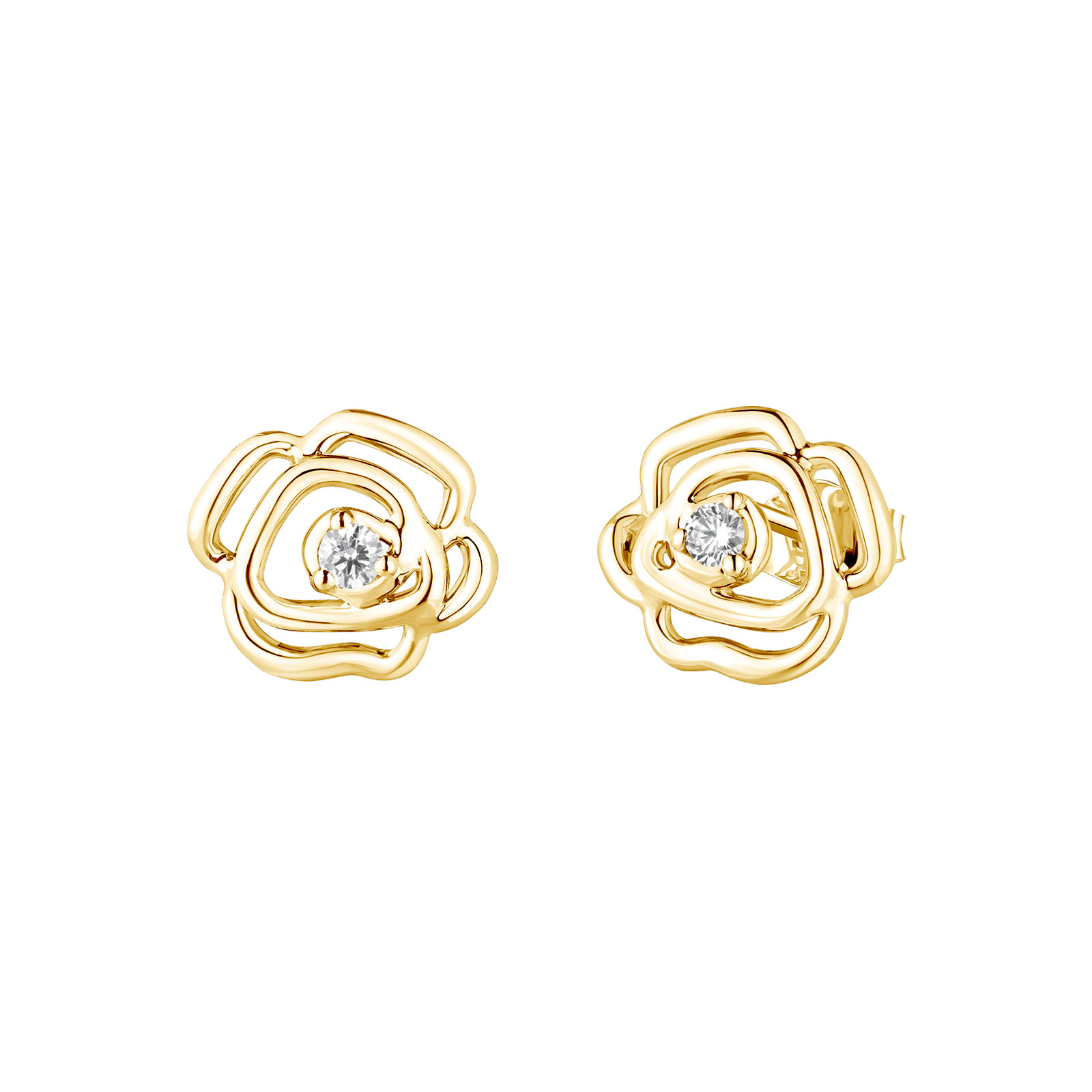Boucles d'oreilles Or jaune Diamant PrimaRosa Duo S 1