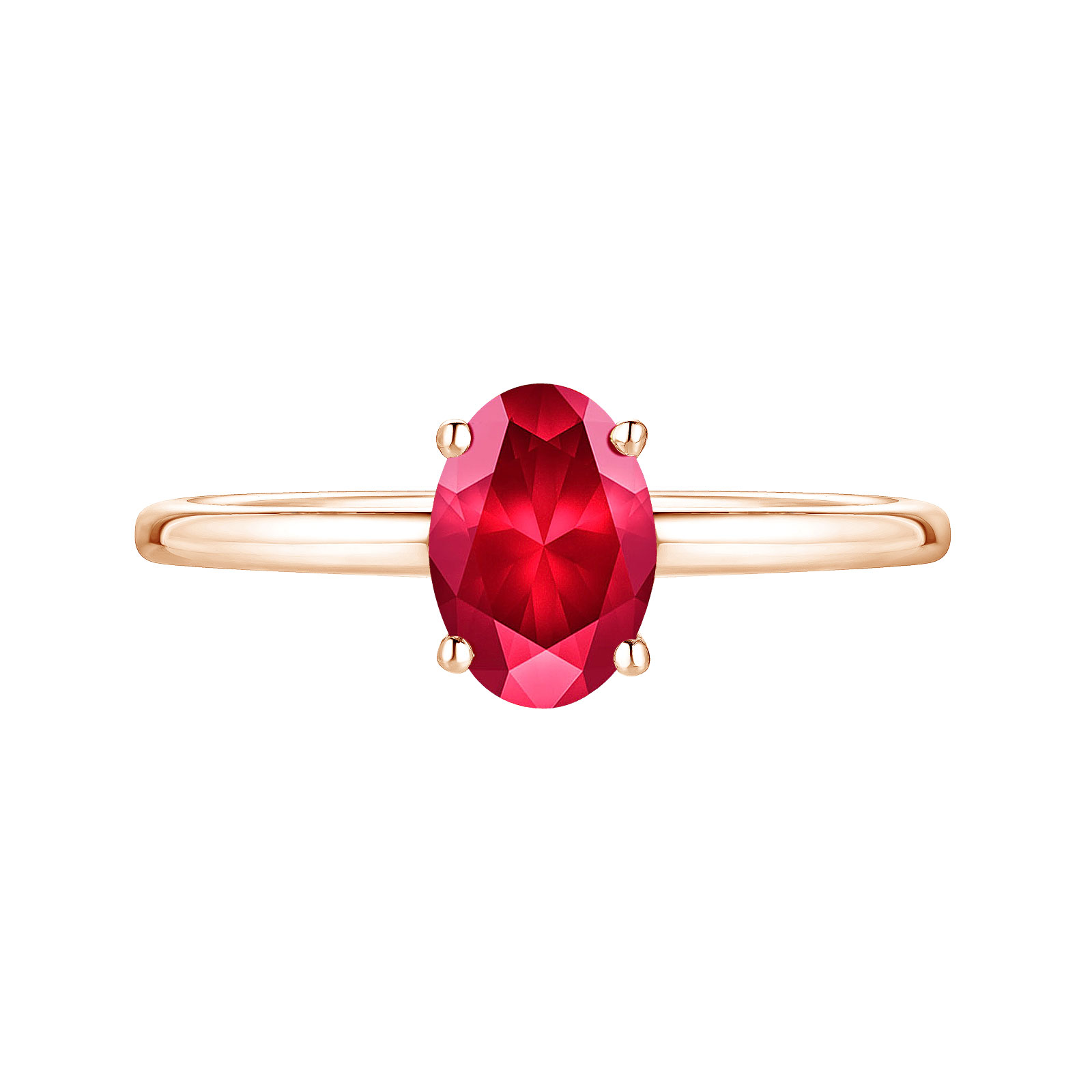 Bague Or rose Rubis Lady Ovale 1