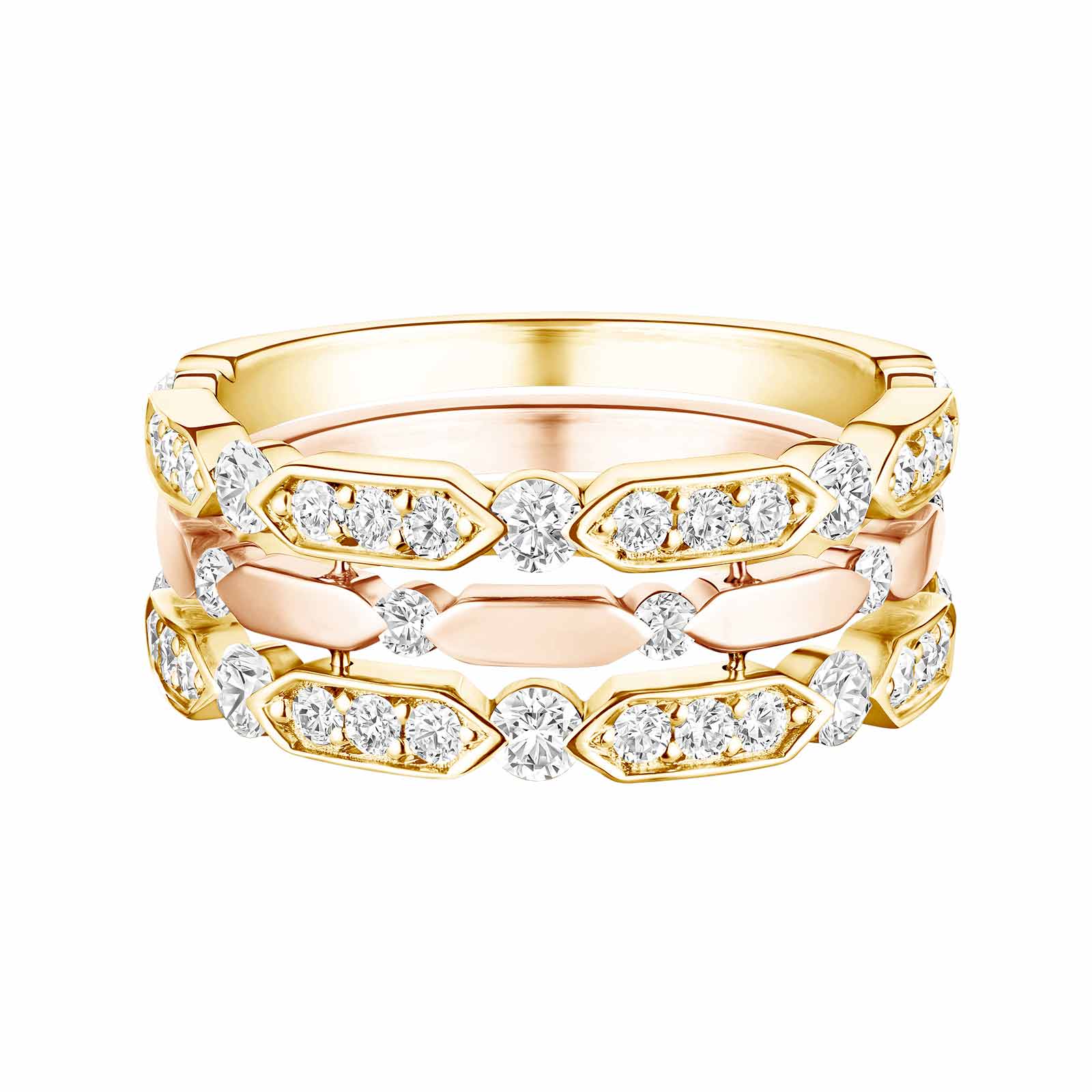 Ring Rosé- und Gelbgold Diamant MET Prima 1