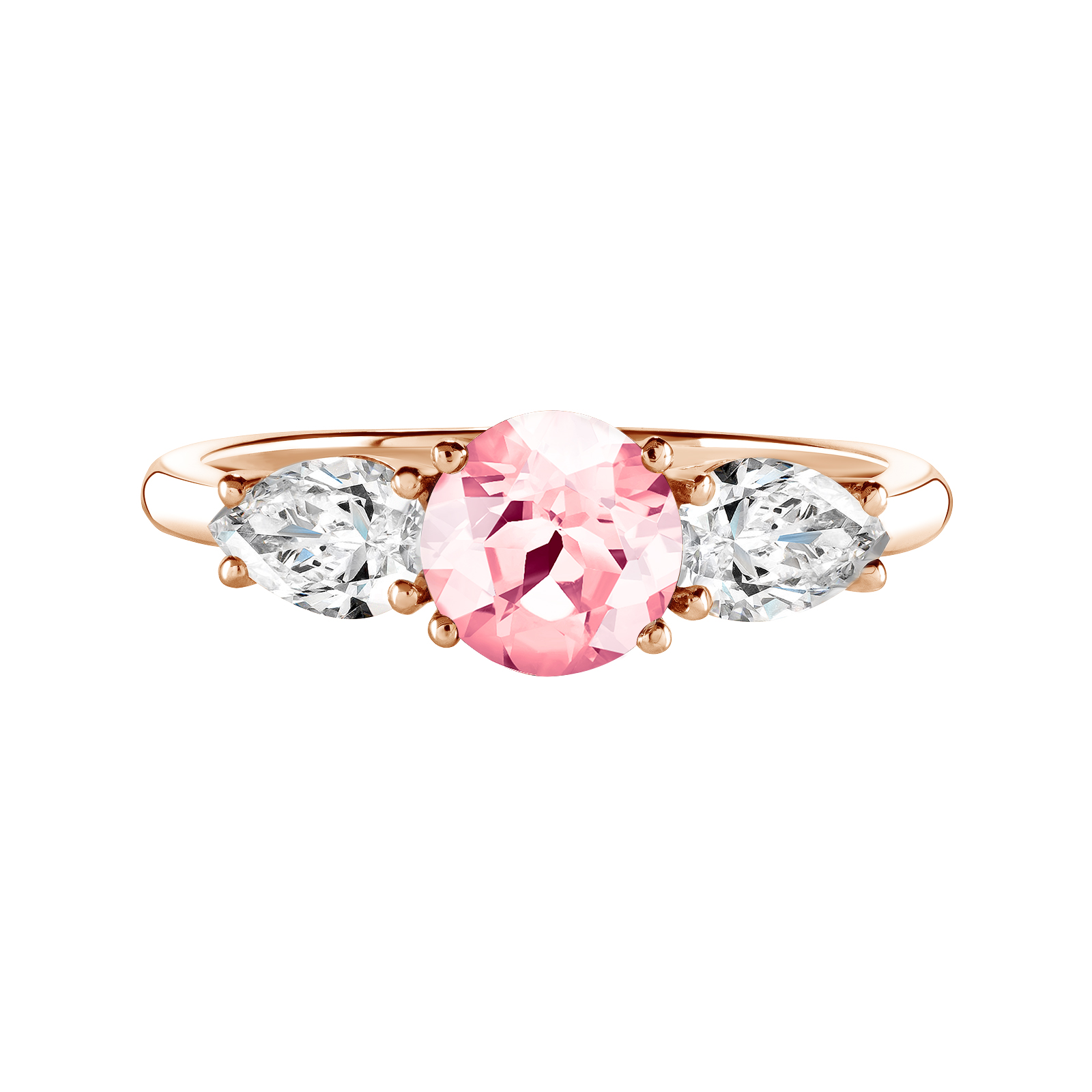 Ring Rose gold Tourmaline and diamonds Lady Duo de Poires 1