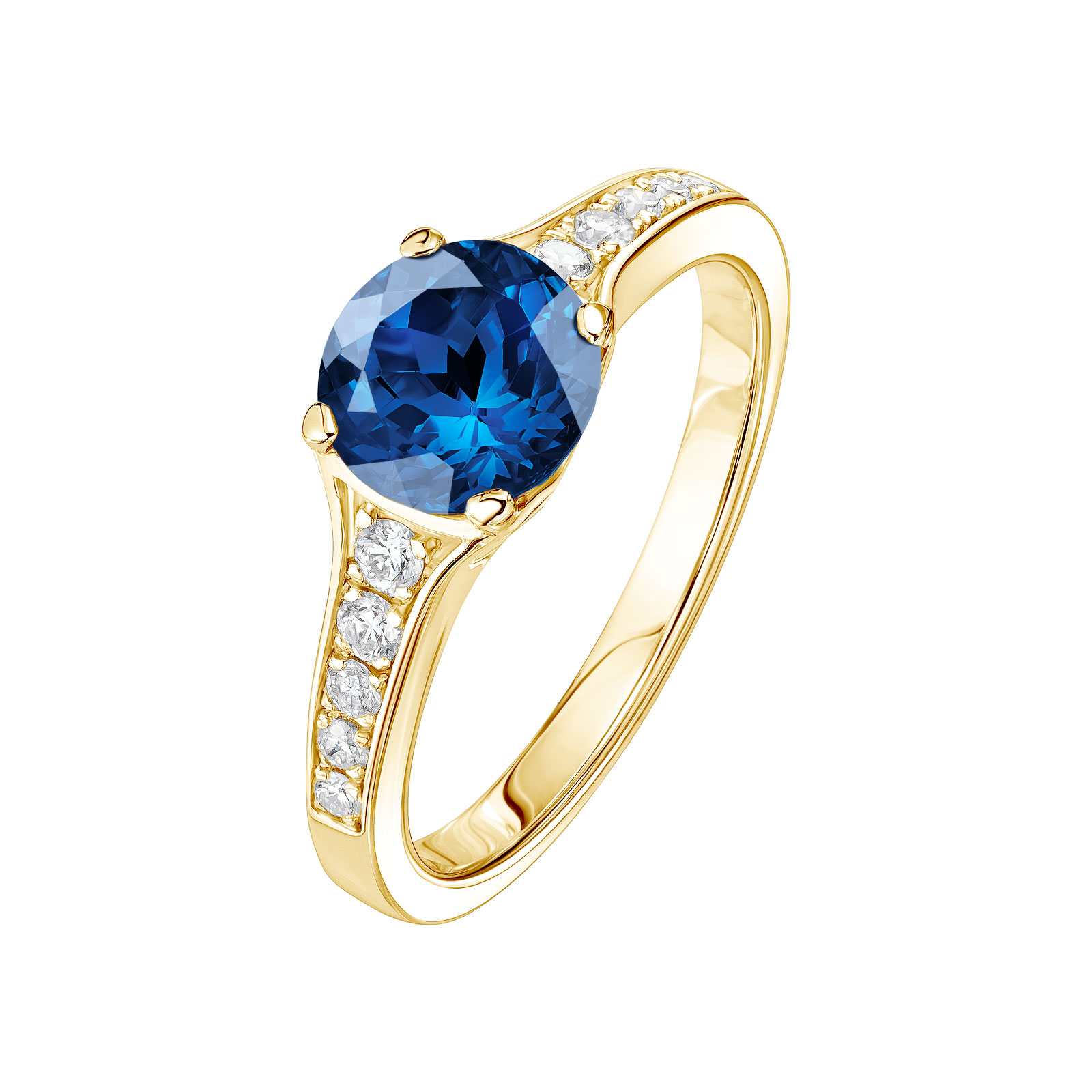 Ring Yellow gold Sapphire and diamonds Victoria 1