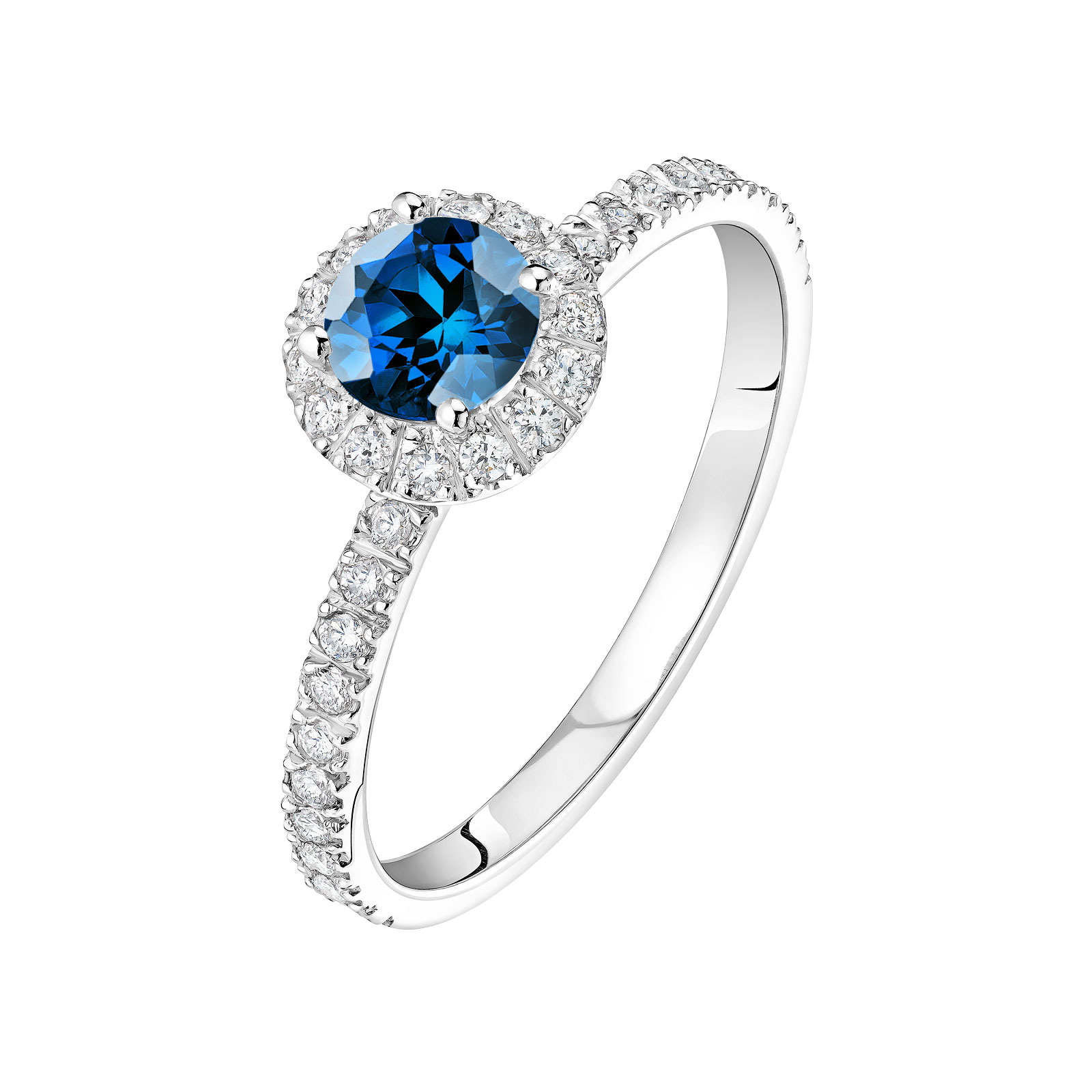 Ring White gold Sapphire and diamonds Rétromantique M Pavée 1