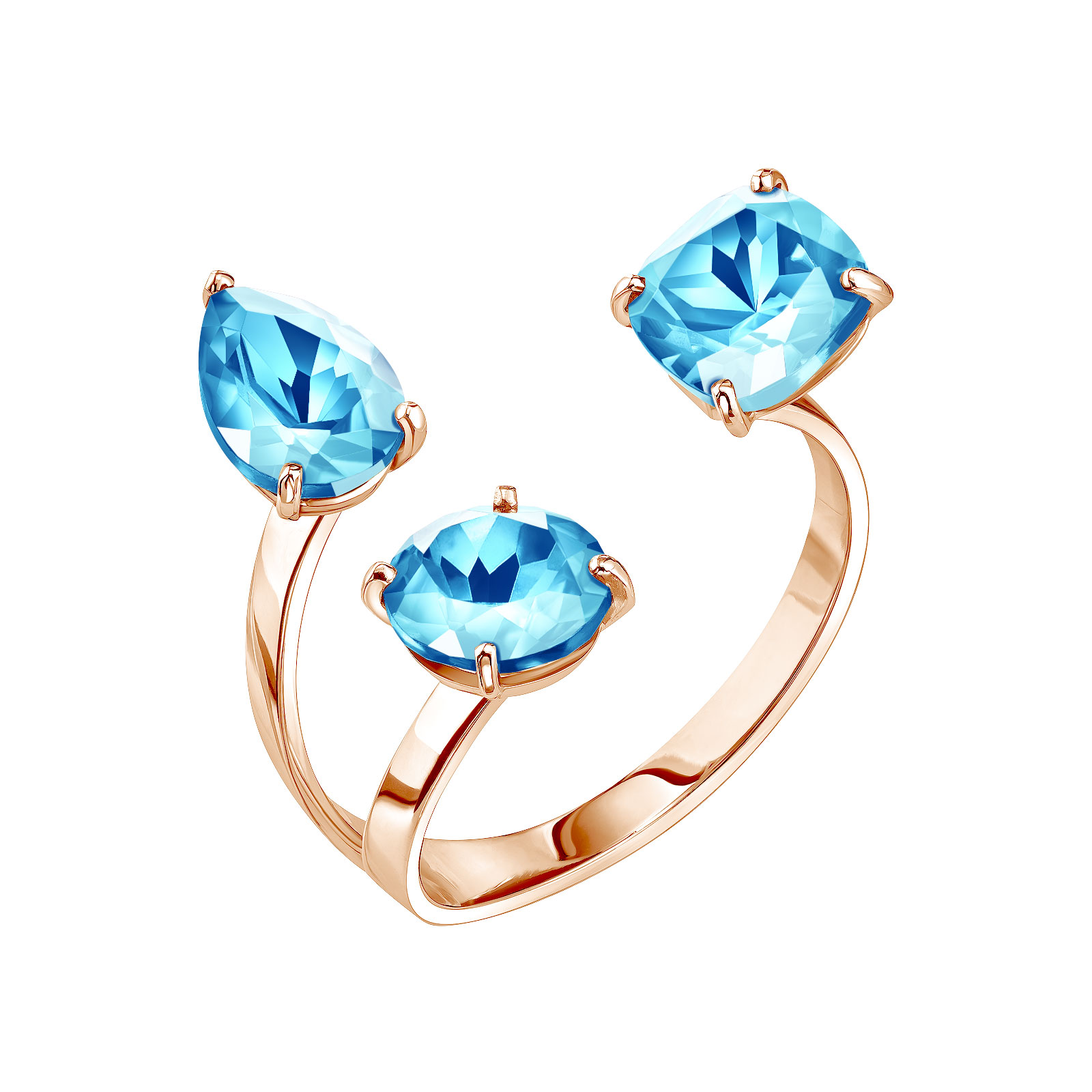 Bague Or rose Topaze Stoned Bride 1