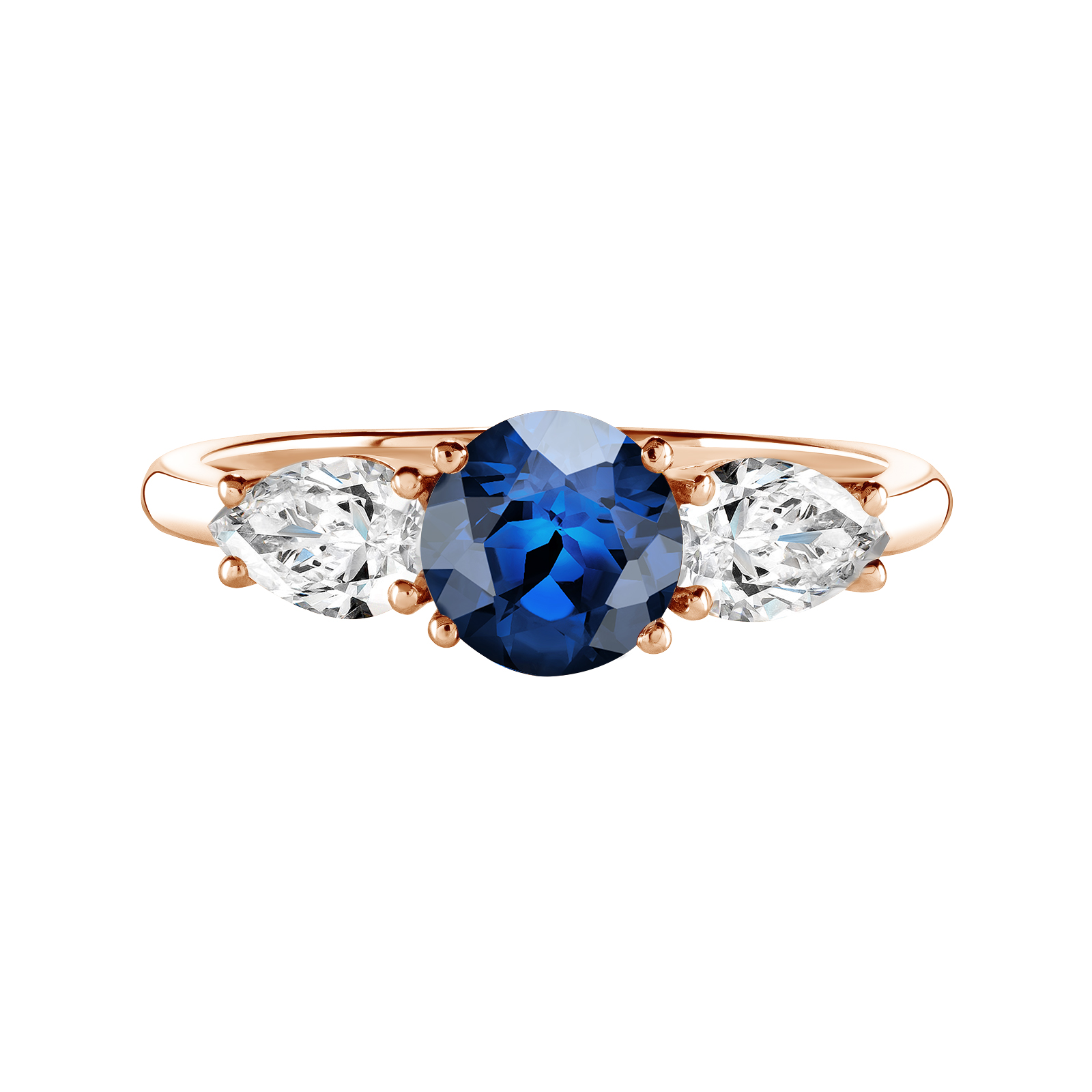 Ring Rose gold Sapphire and diamonds Lady Duo de Poires 1