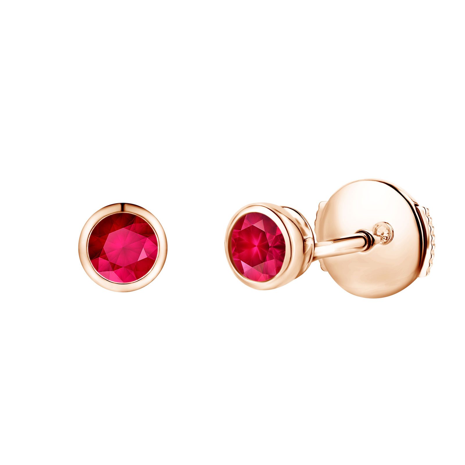 Earrings Rose gold Ruby Gemmyorama Solo 1