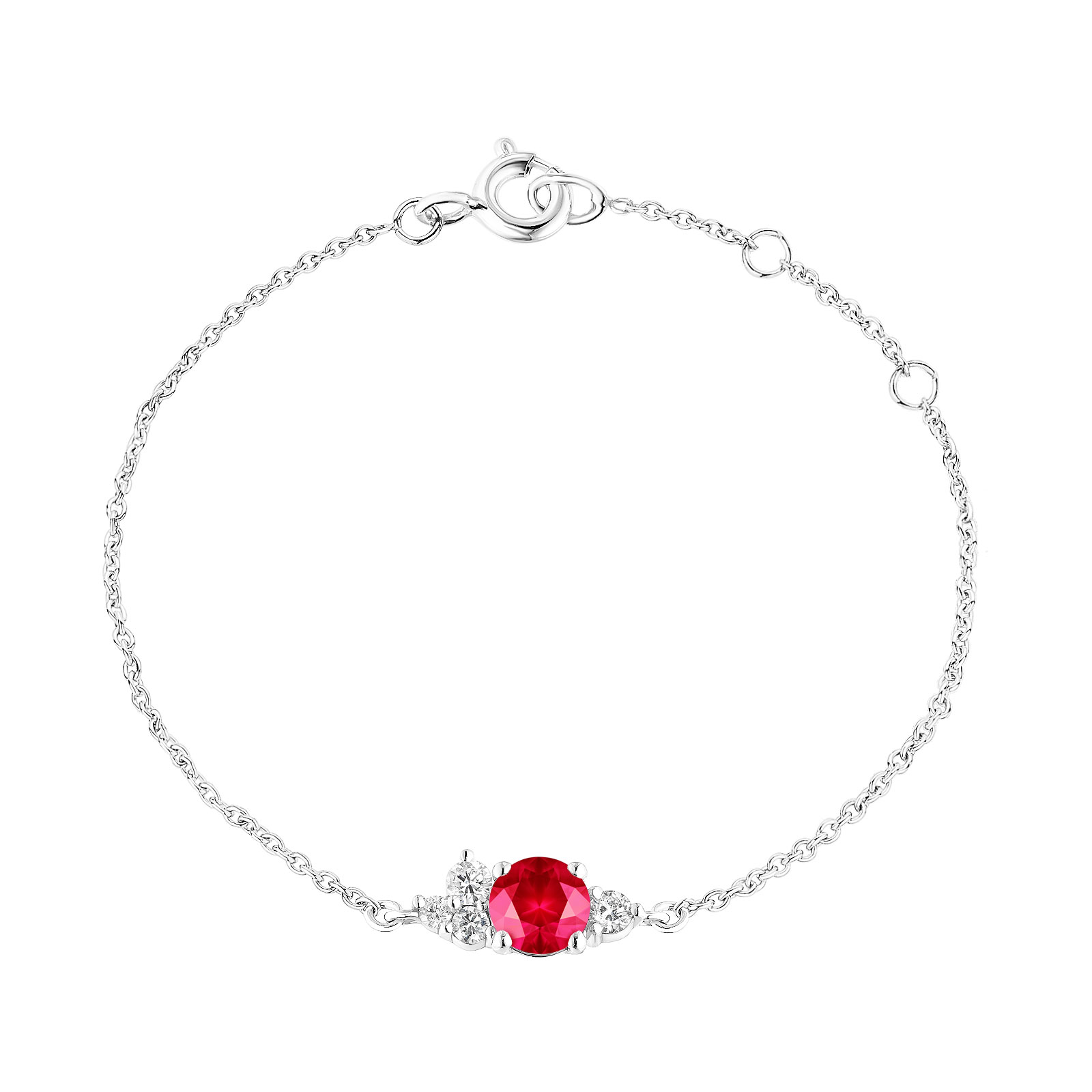 Bracelet White gold Ruby and diamonds Baby EverBloom 1