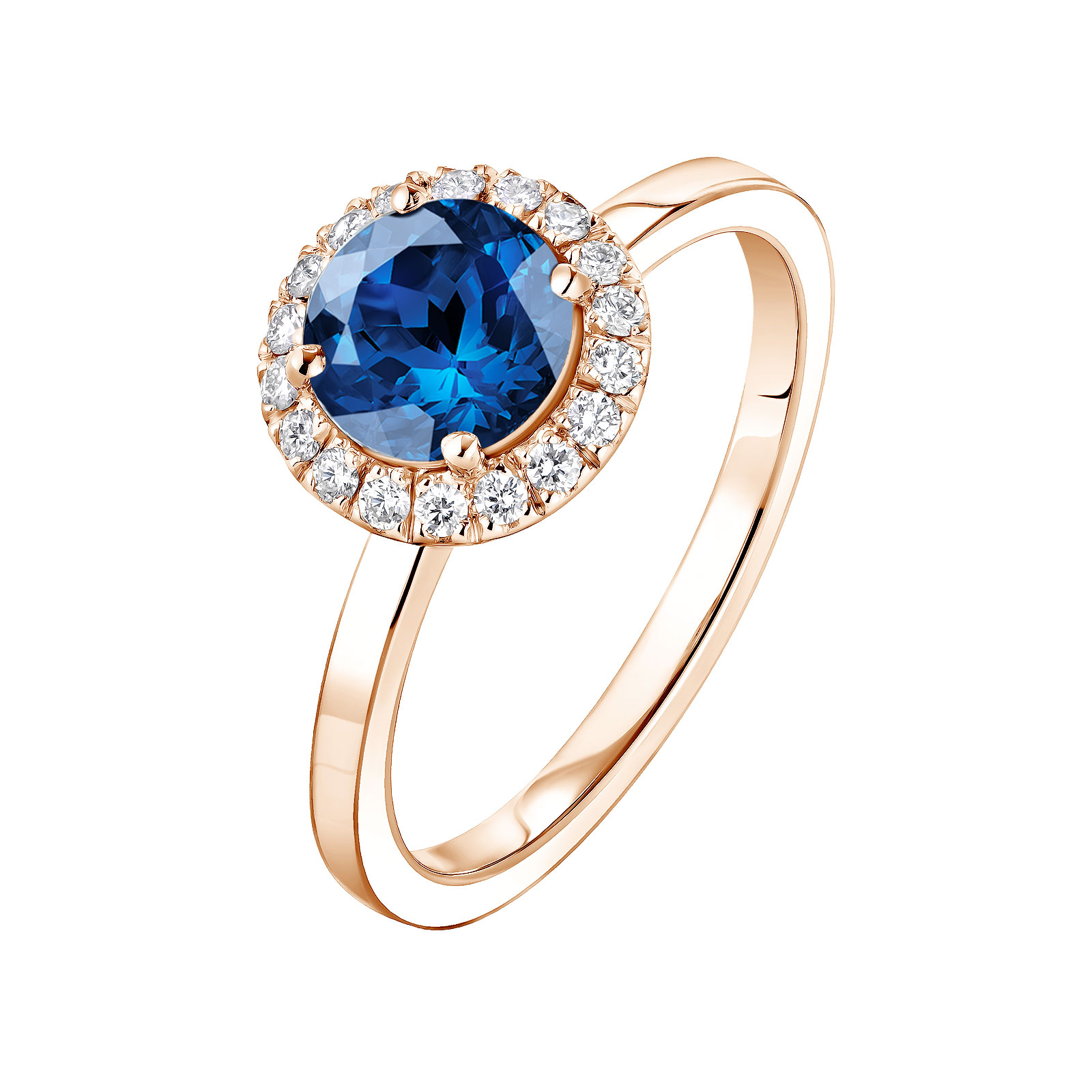 Ring Roségold Saphir und diamanten Rétromantique L 1