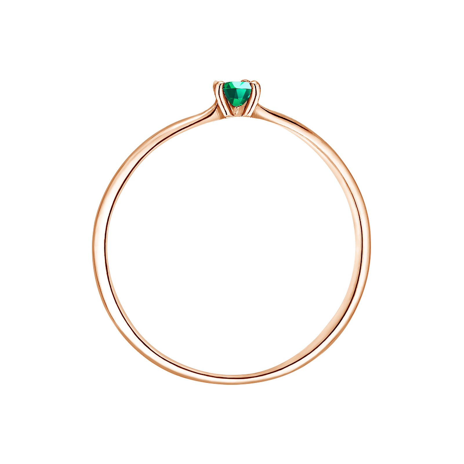 Mini Lady Rose Gold Emerald Ring Gemmyo