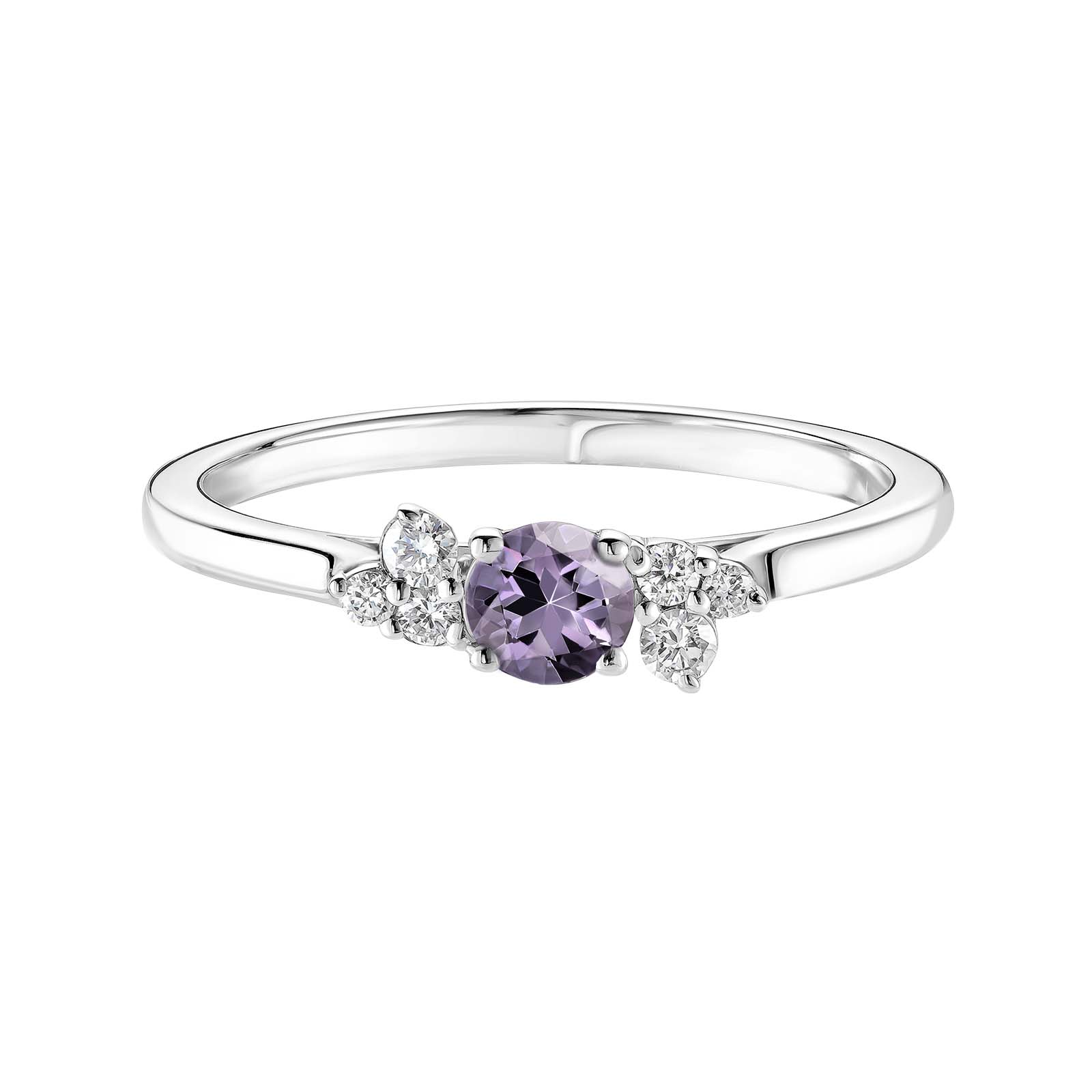 Ring White gold Lavender Spinel and diamonds Baby EverBloom Spinelle Lavande 1