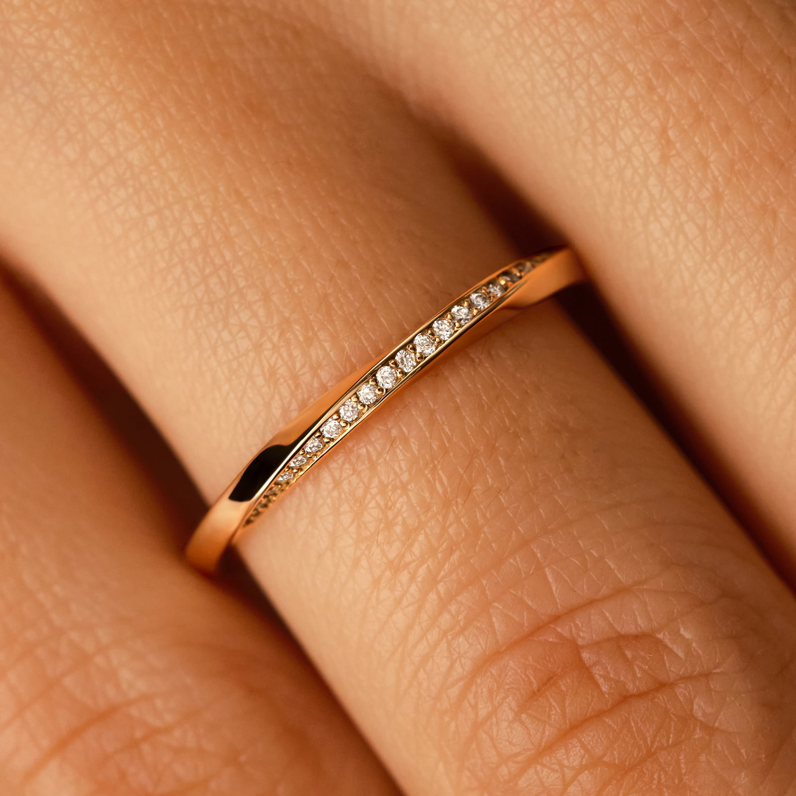 Ring Rose gold Diamond Mathurins 2 mm Pavée 3