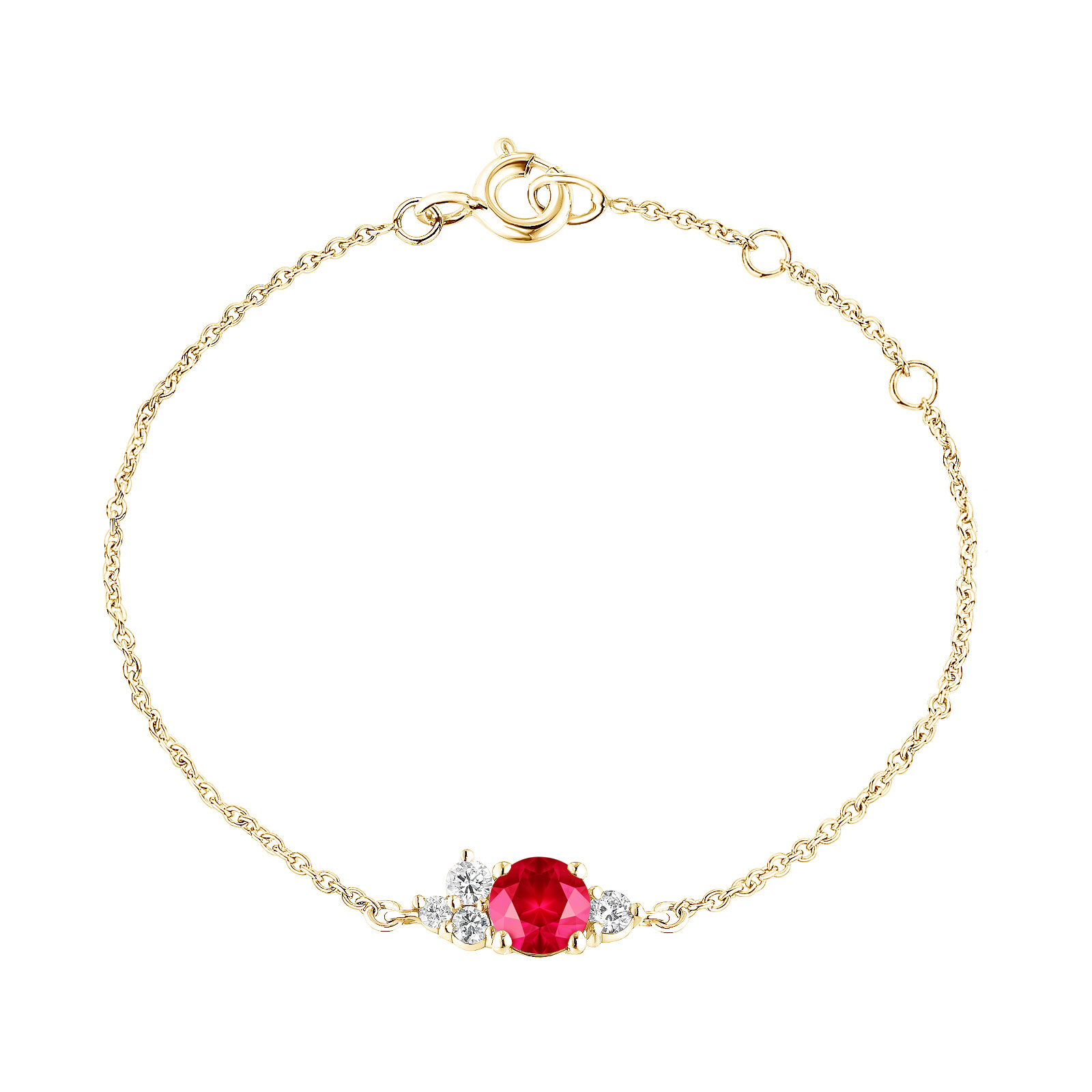 Bracelet Yellow gold Ruby and diamonds Baby EverBloom 1