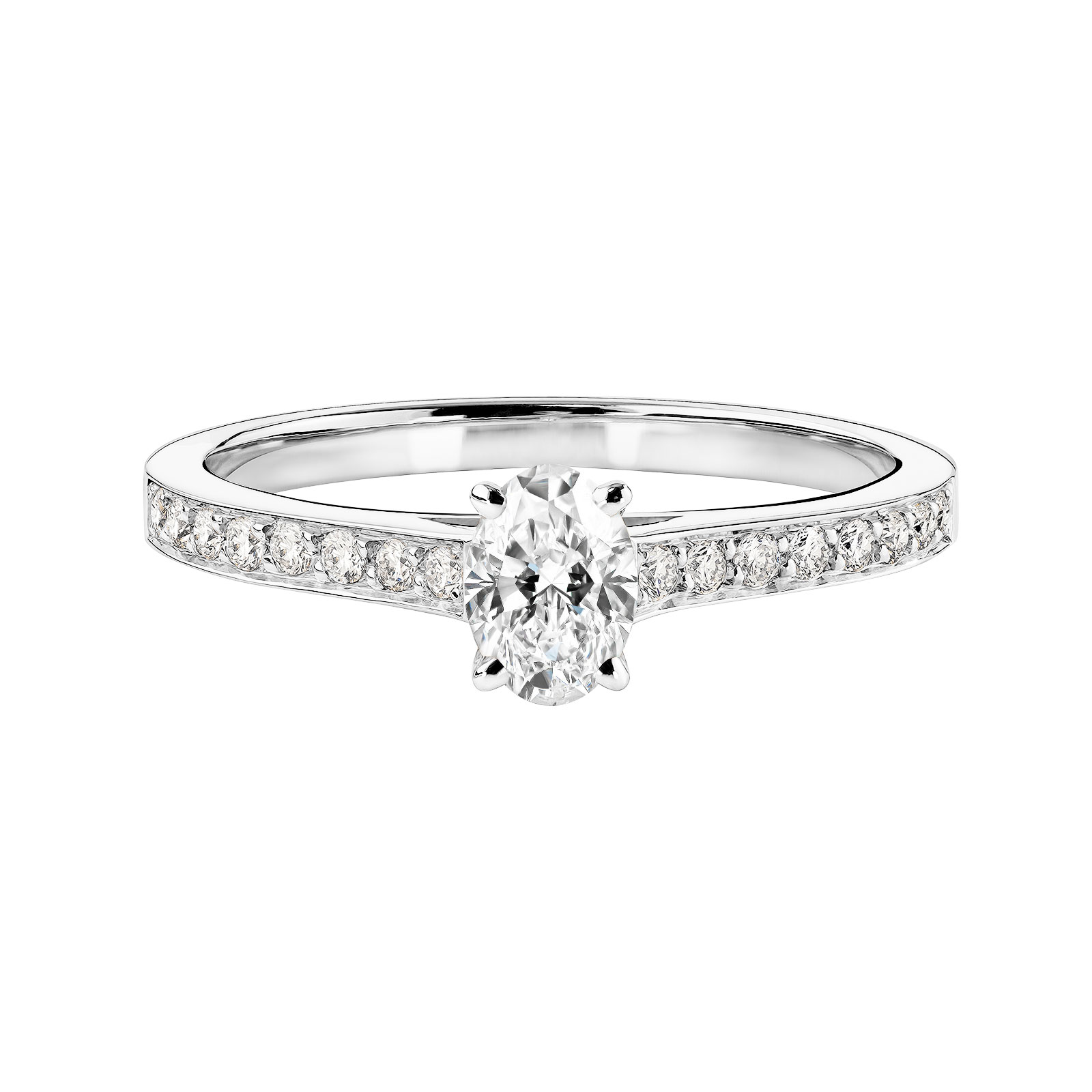 Ring Platinum Diamond Lady Ovale Pavée 1