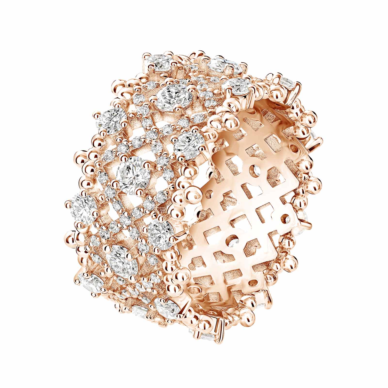 Ring Rose gold Diamond RétroMilano Prima Pavée 1