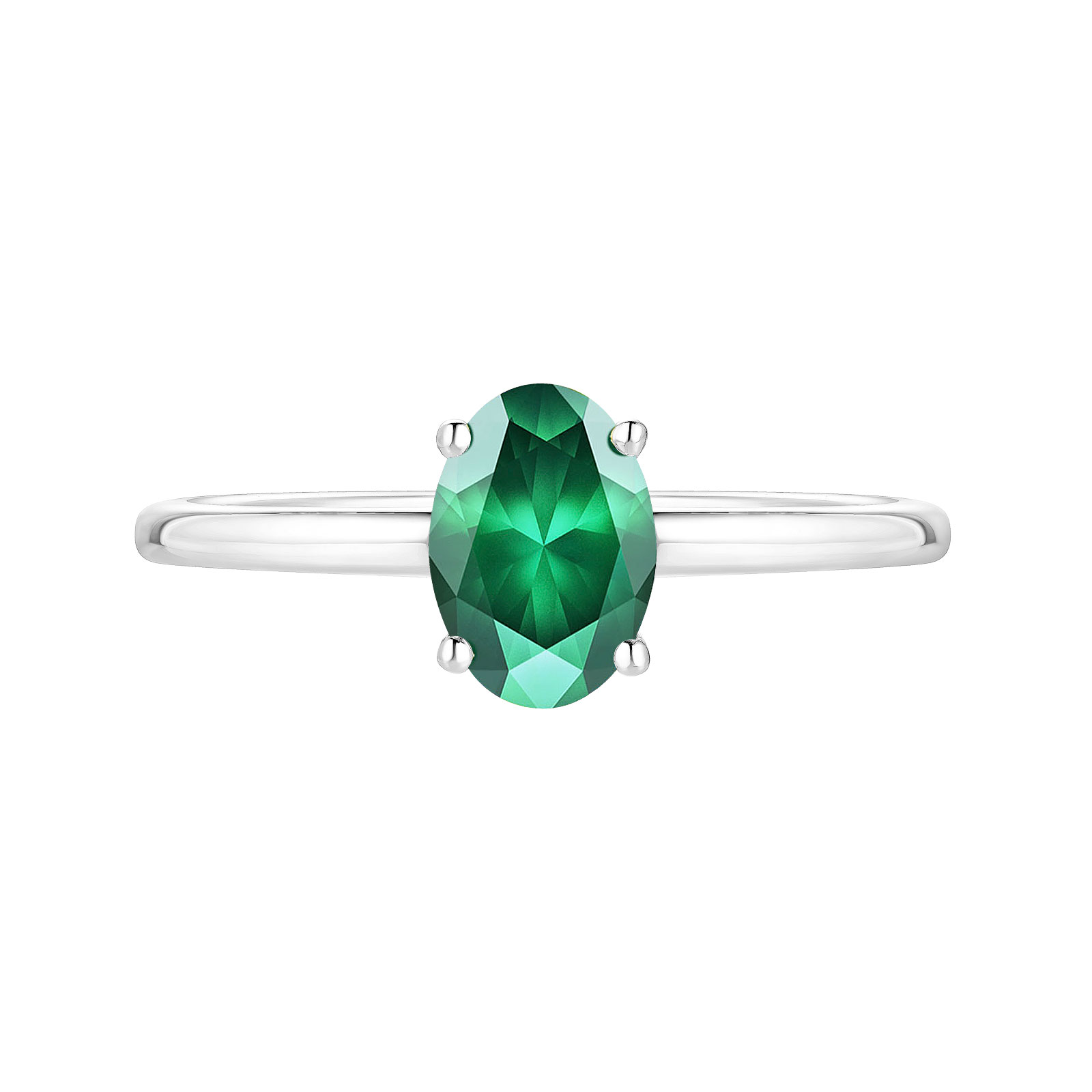 Ring White gold Emerald Lady Ovale 1