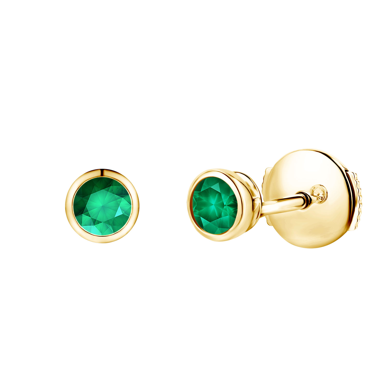 Earrings Yellow gold Emerald Gemmyorama Solo 1