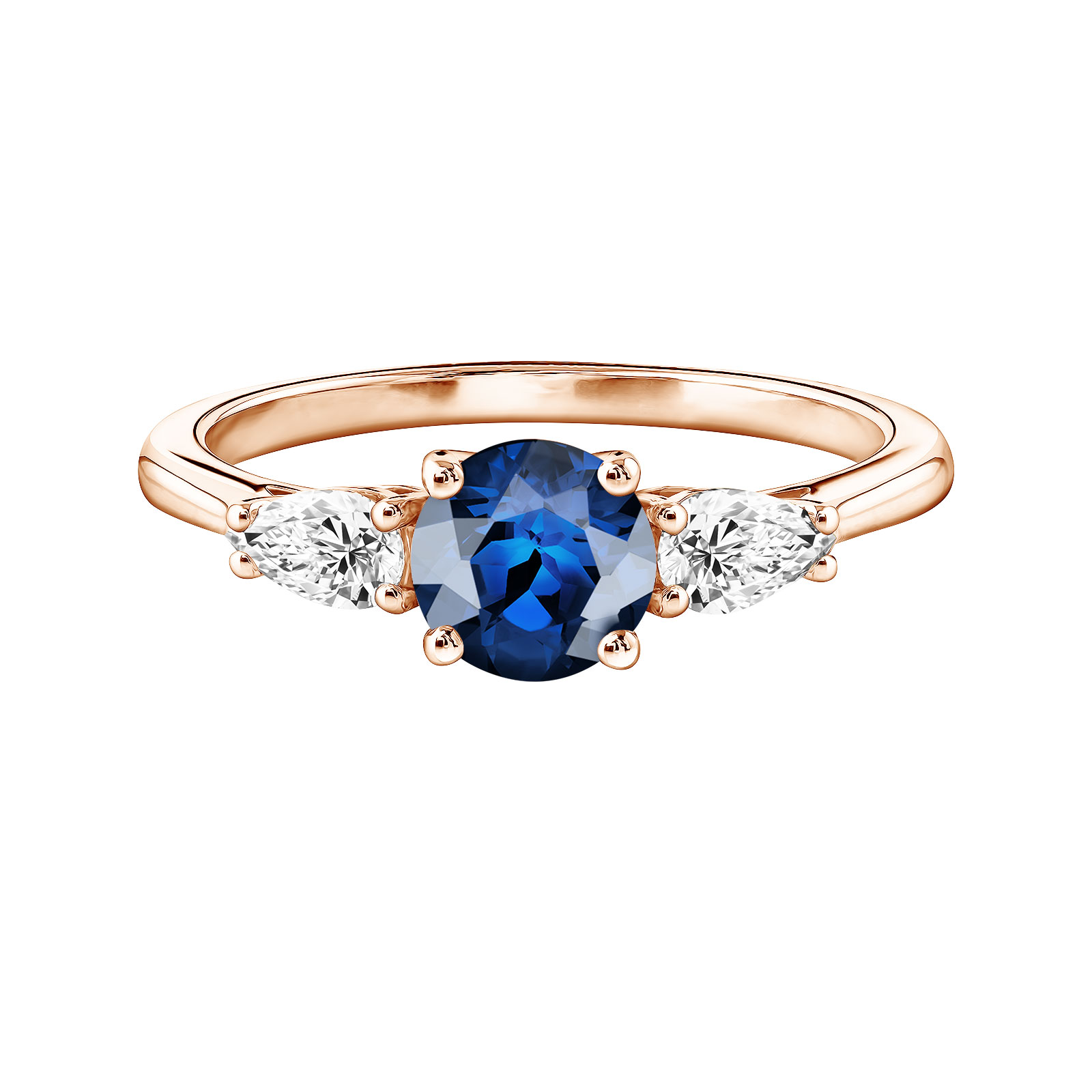 Ring Rose gold Sapphire and diamonds Lady Duo de Poires 1