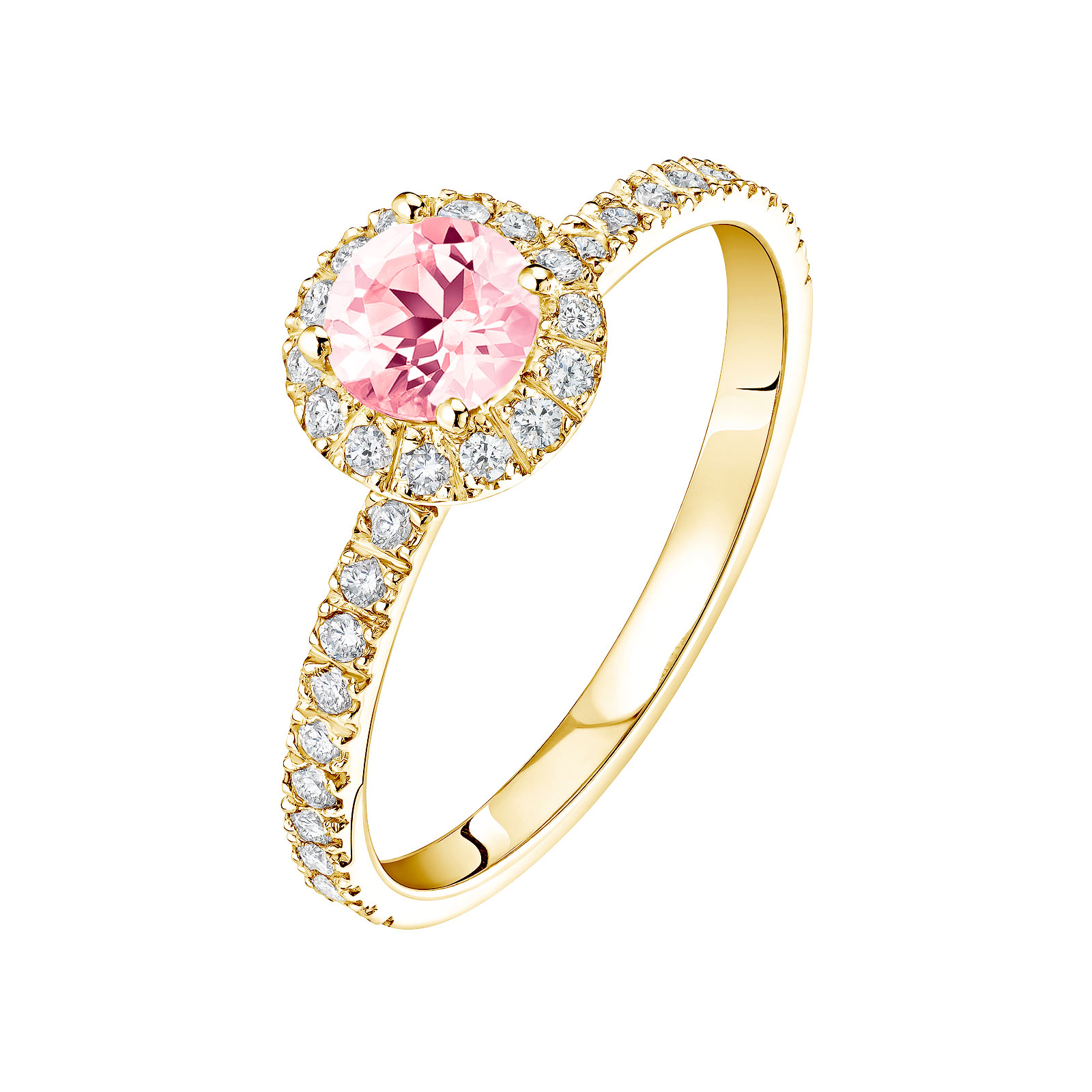 Ring Yellow gold Tourmaline and diamonds Rétromantique M Pavée 1