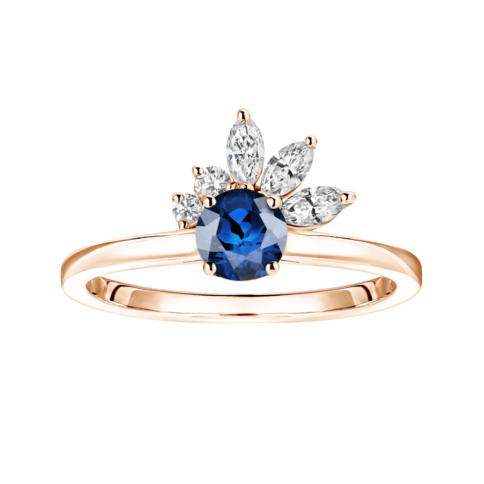 Ring Rose gold Sapphire and diamonds Little EverBloom 1