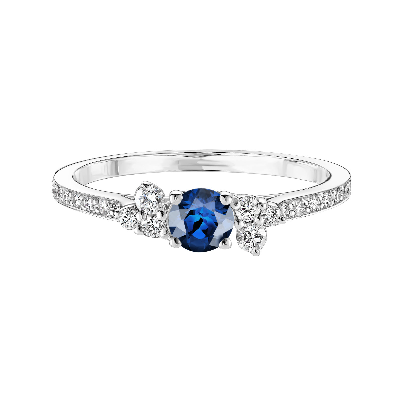 Ring White gold Sapphire and diamonds Baby EverBloom Pavée 1