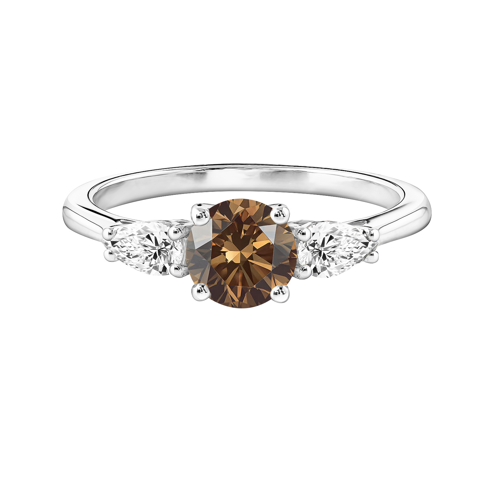 Ring Platin Schokoladendiamant und diamanten Lady Duo de Poires 1