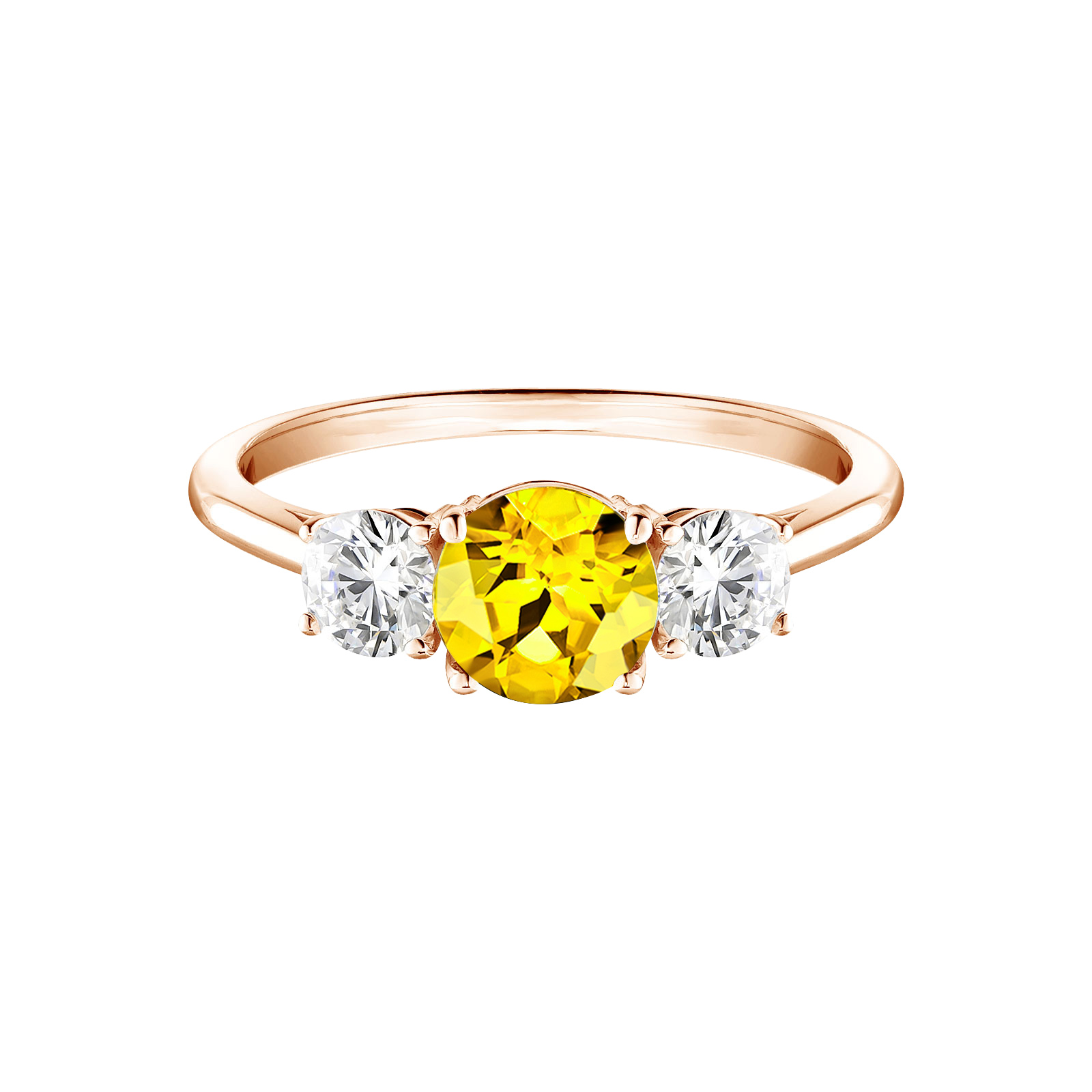 Ring Roségold Gelber Saphir Little Lady Duo 1