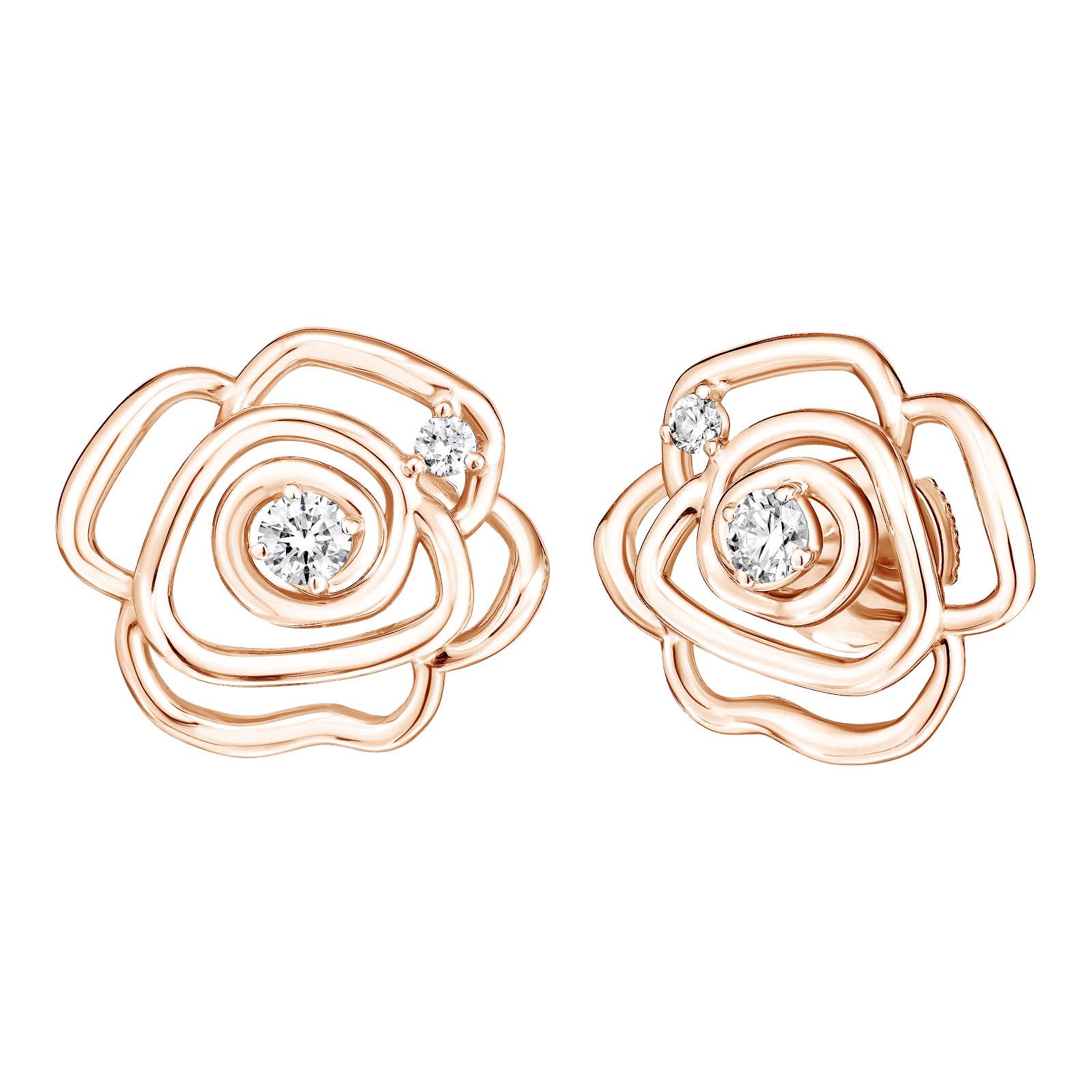 Earrings Rose gold Diamond PrimaRosa Duo M 1