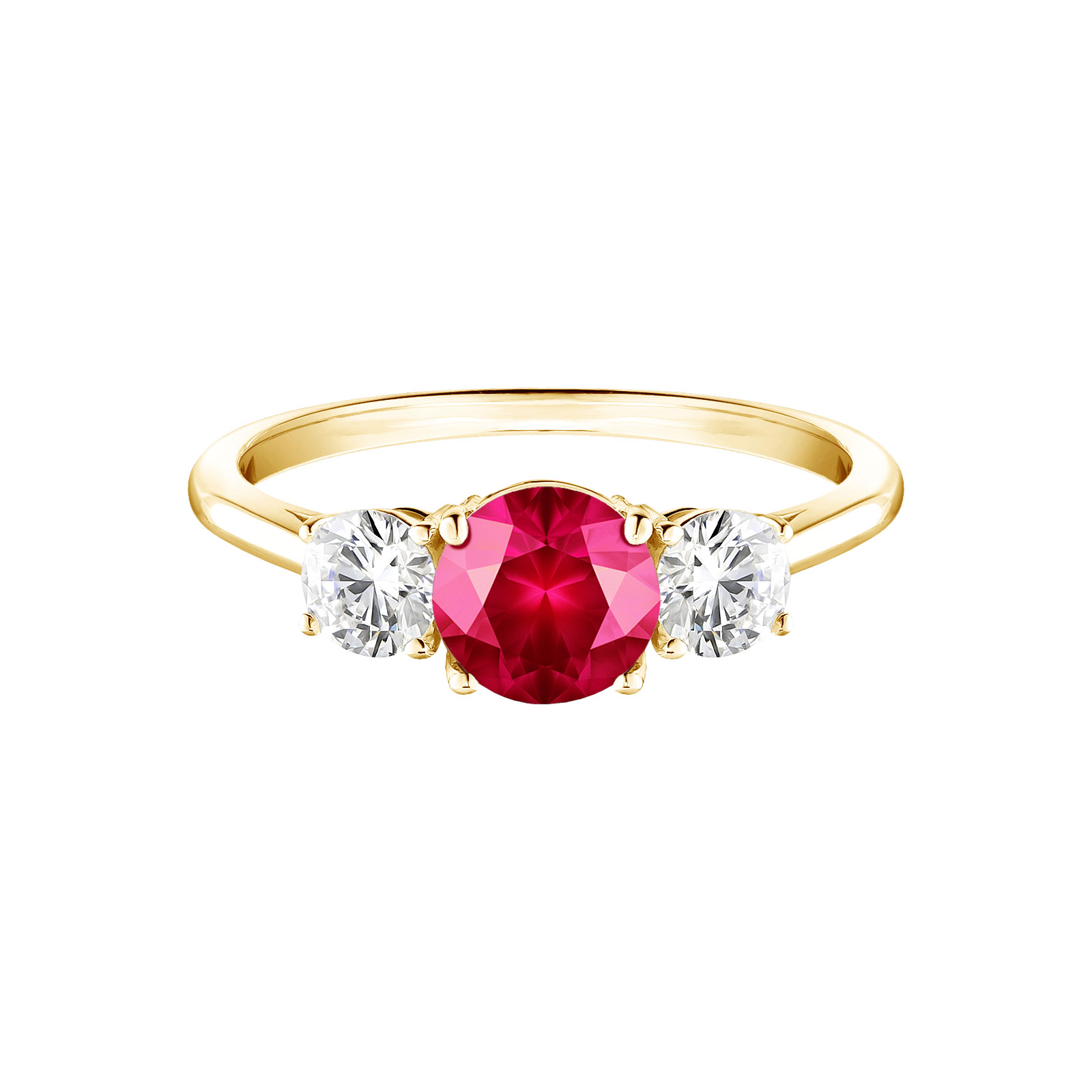 Bague Or jaune Rubis Little Lady Duo 1
