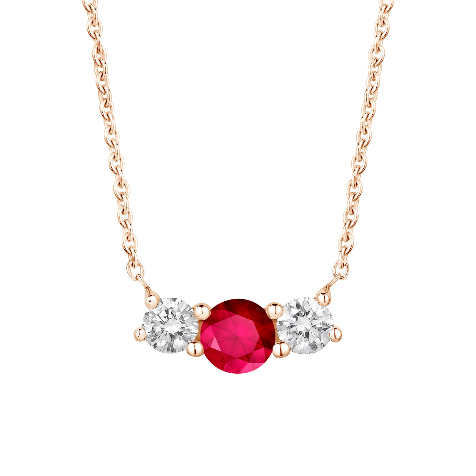 Pendant Rose gold Ruby Lady Duo 1