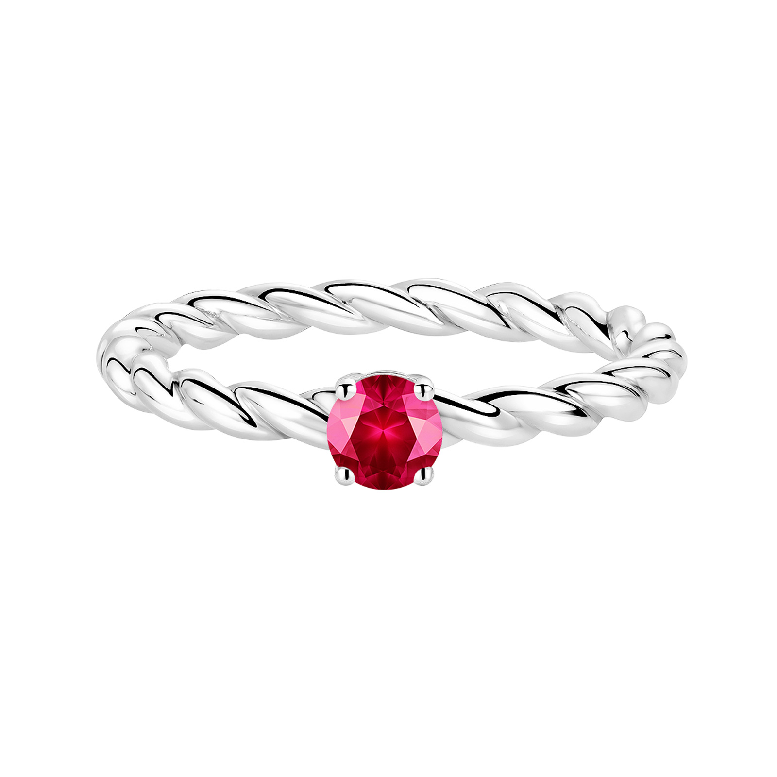 Ring White gold Ruby and diamonds Capucine 4 mm 1