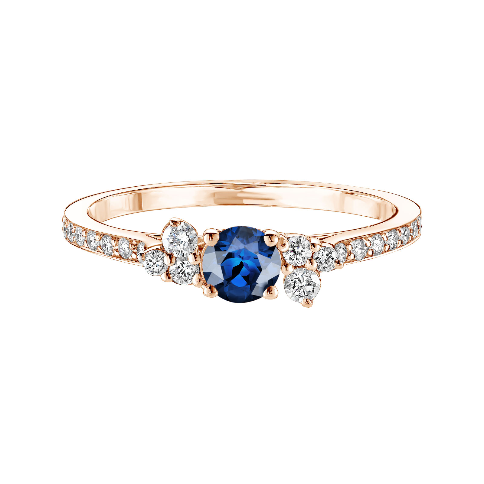 Ring Rose gold Sapphire and diamonds Baby EverBloom Pavée 1