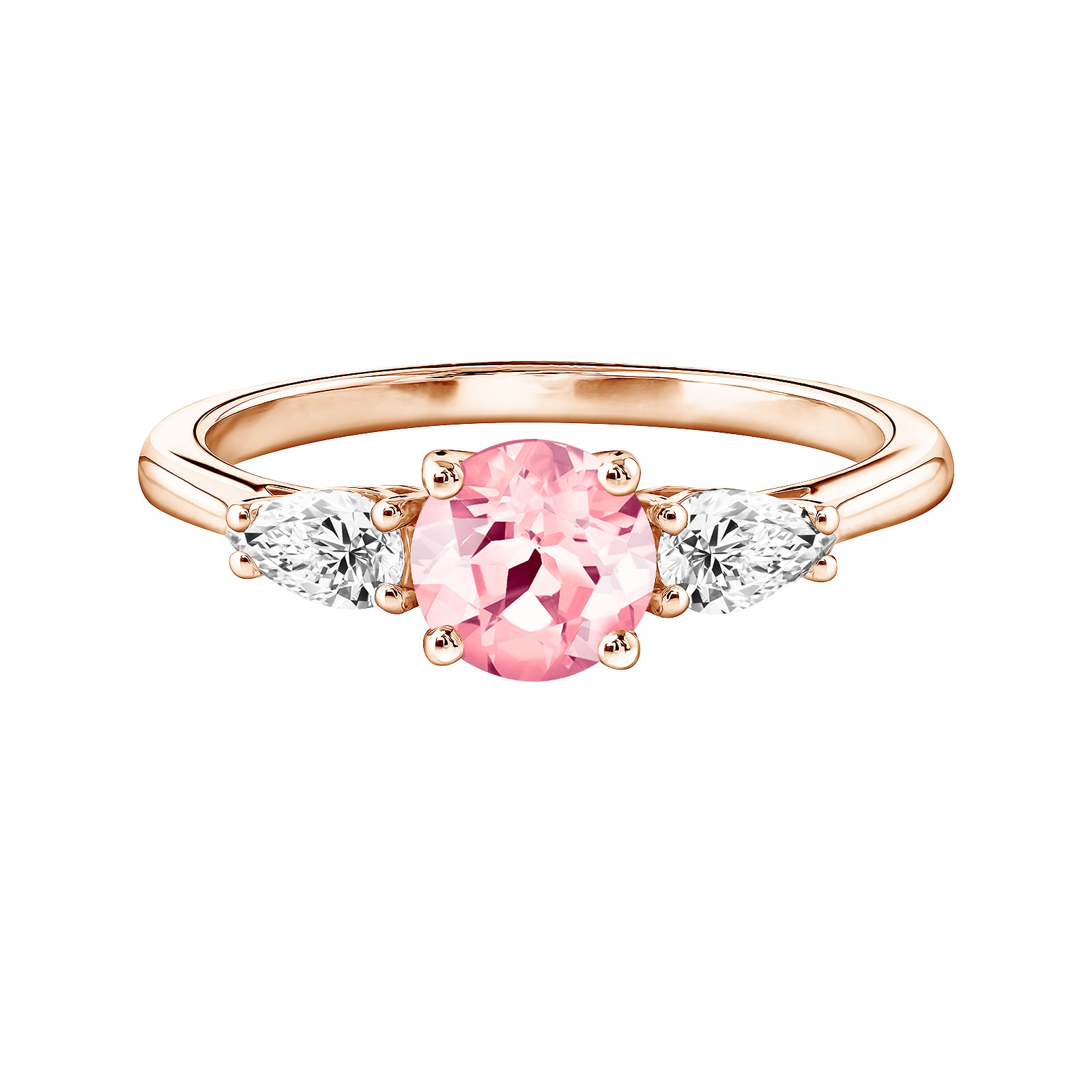 Bague Or rose Tourmaline et diamants Lady Duo de Poires 1