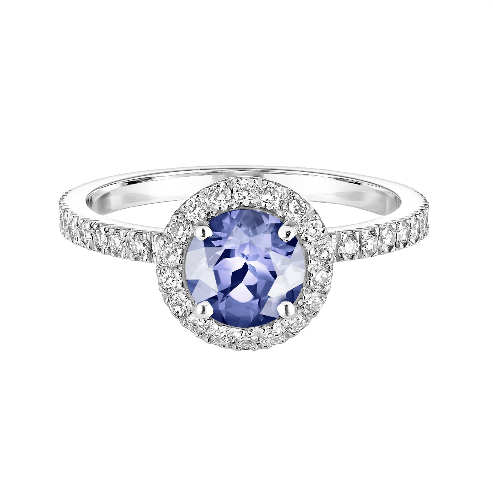 Ring White gold Tanzanite and diamonds Rétromantique L Pavée 1