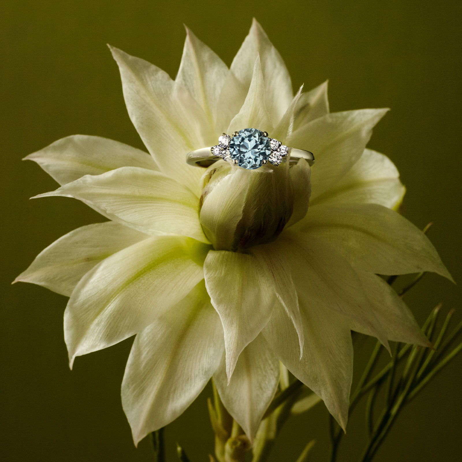 Bague Or rose Tourmaline Verte et diamants Baby EverBloom 6 mm 4