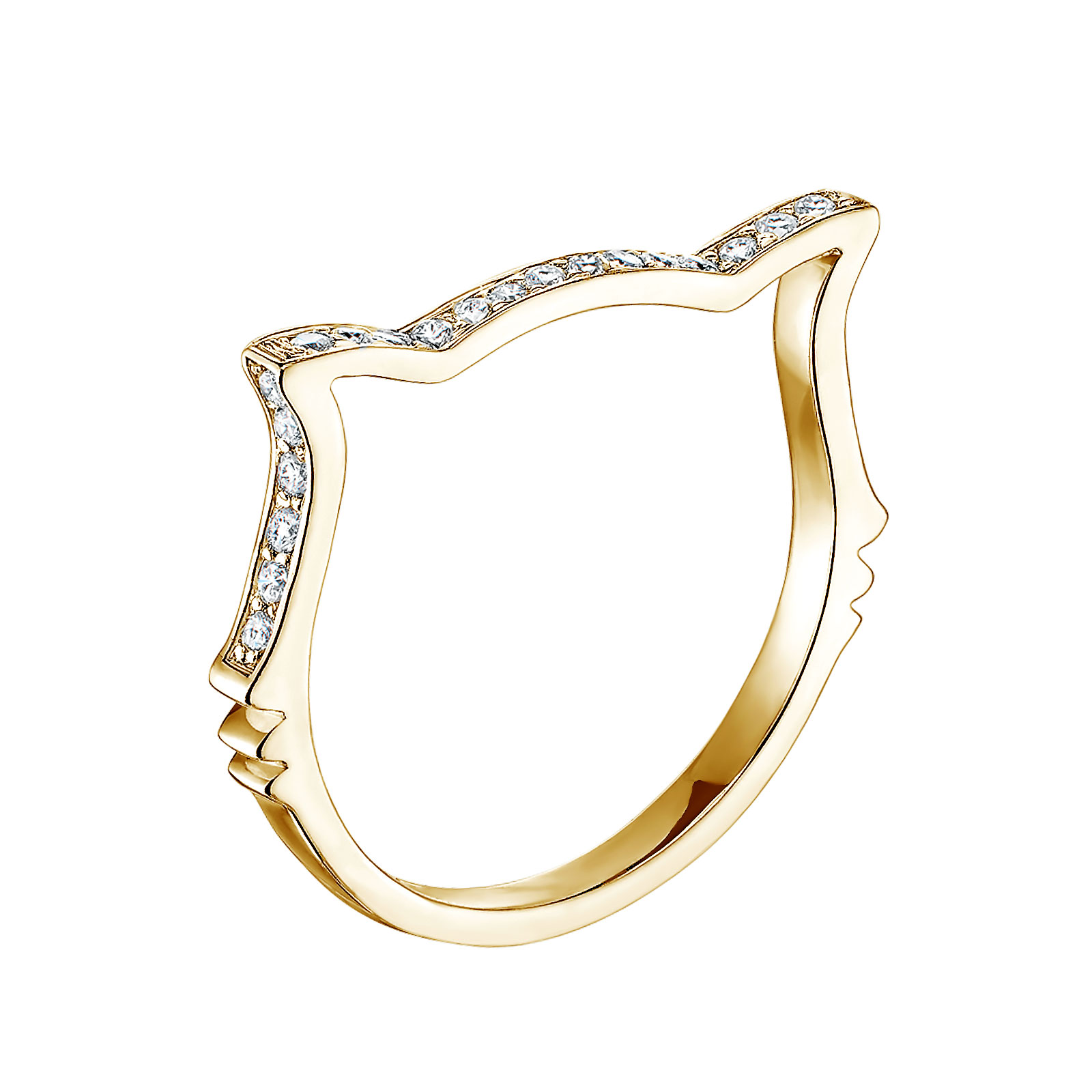 Ring Gelbgold Diamant Miaou pavée 1