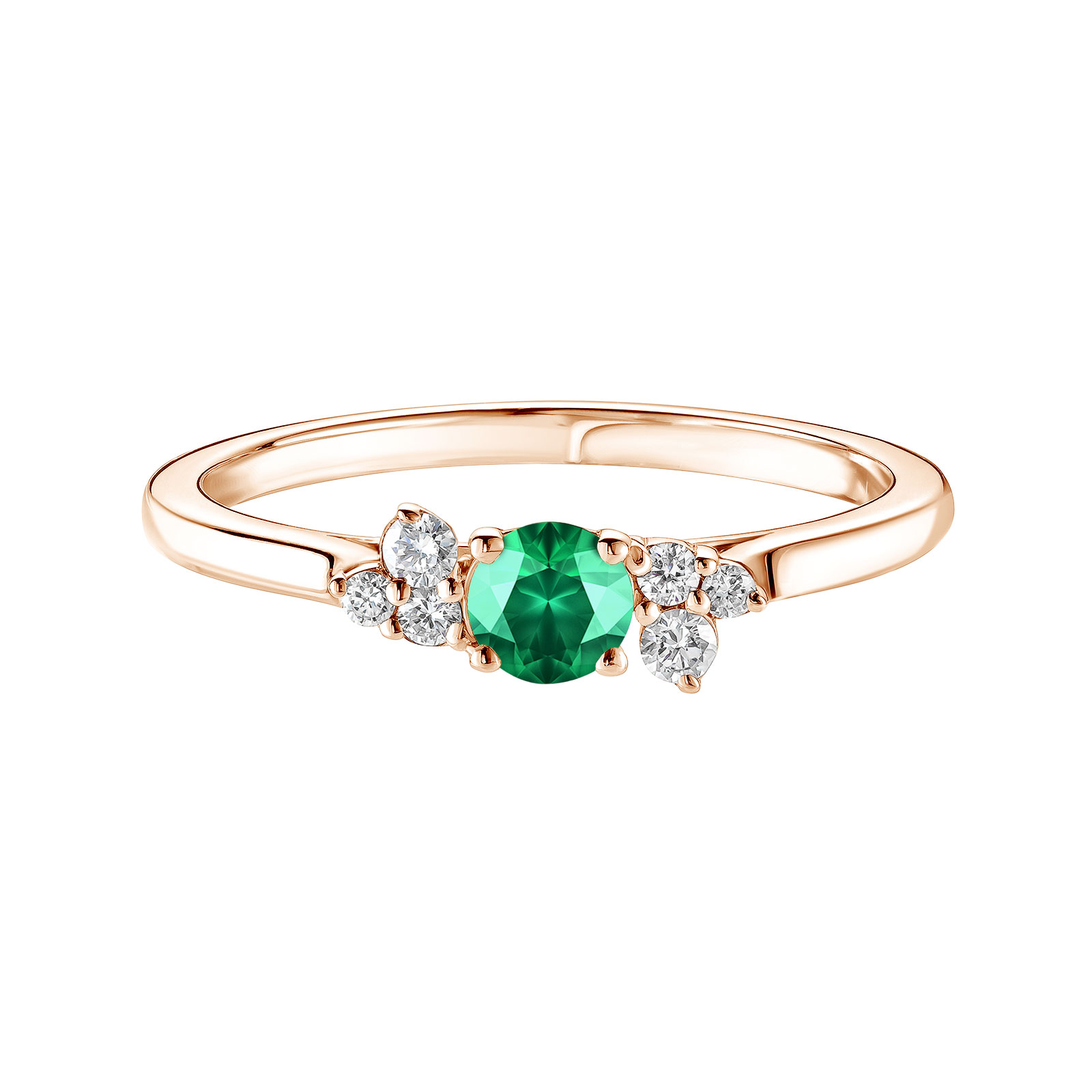 Ring Rose gold Emerald and diamonds Baby EverBloom 1